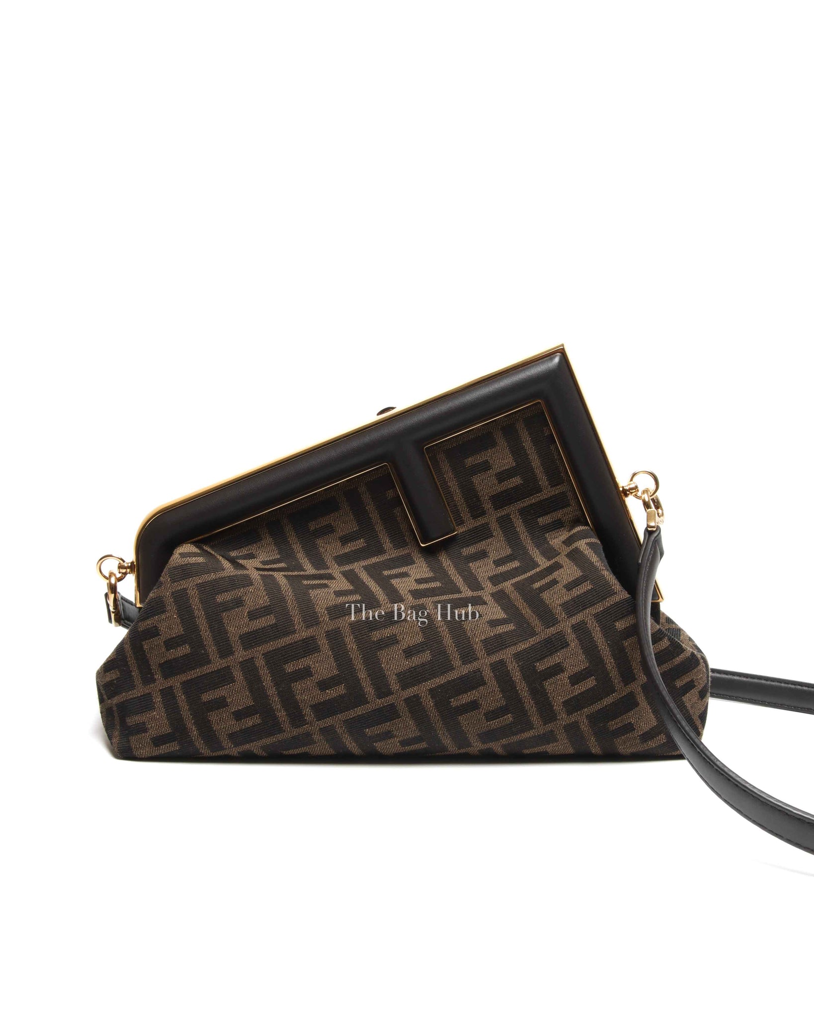 Fendi Brown FF Monogram Canvas Fendi First Midi Jacquard Bag