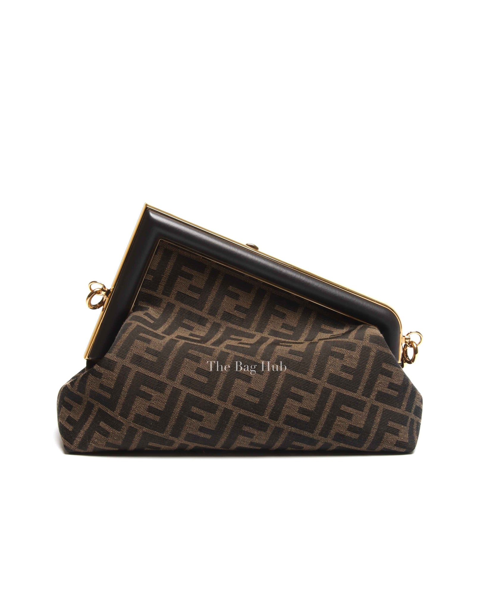 Fendi Brown FF Monogram Canvas Fendi First Midi Jacquard Bag