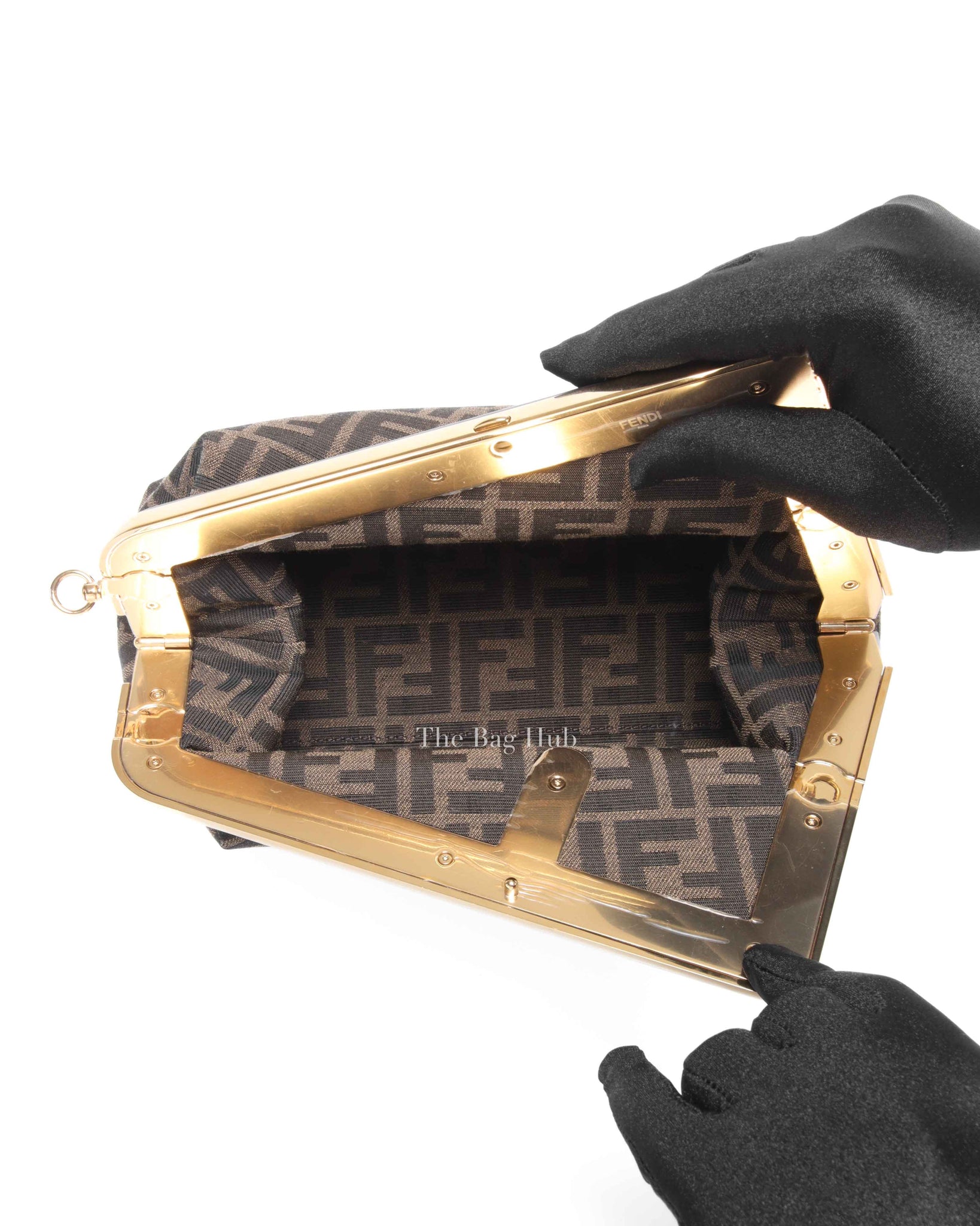 Fendi Brown FF Monogram Canvas Fendi First Midi Jacquard Bag