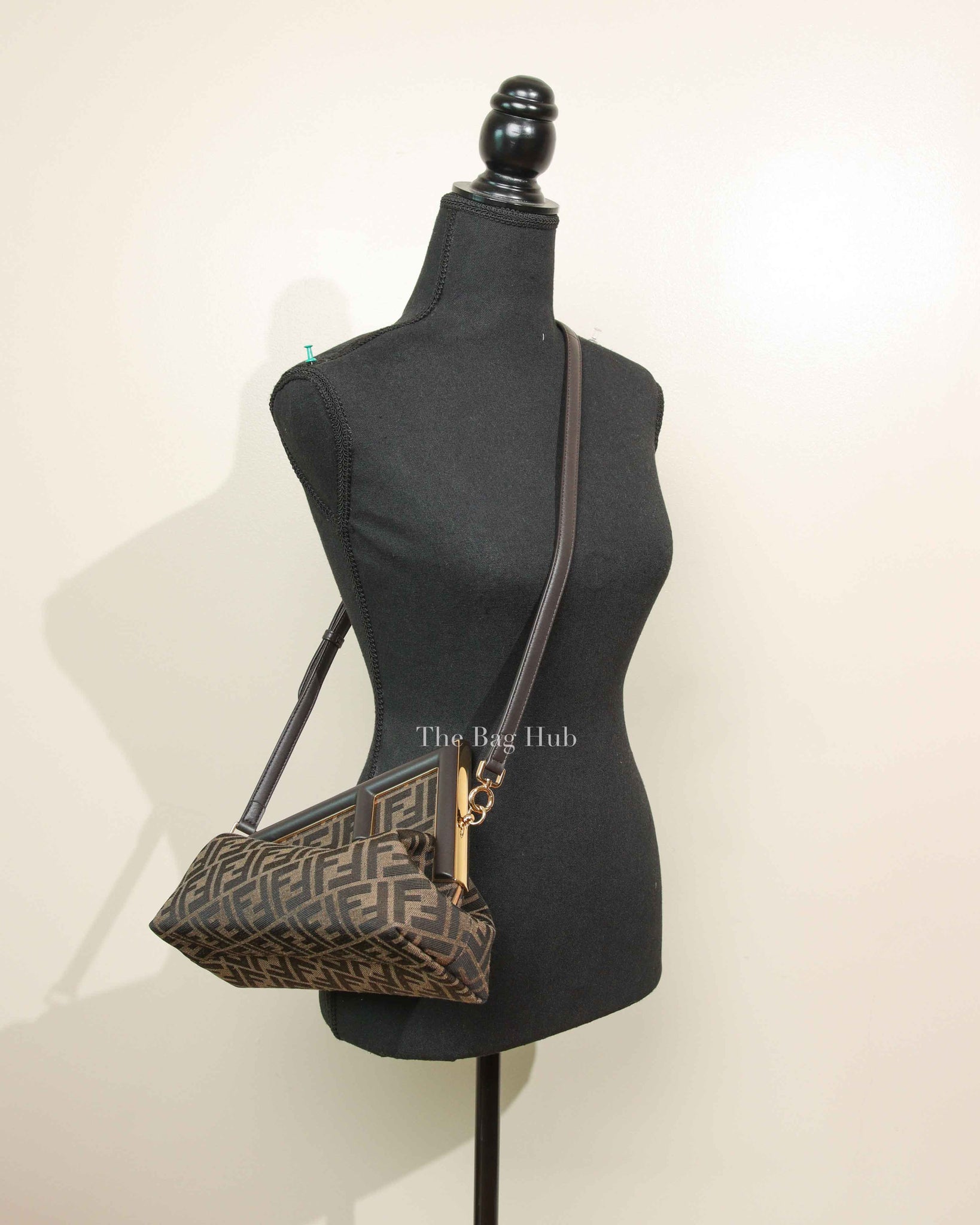 Fendi Brown FF Monogram Canvas Fendi First Midi Jacquard Bag