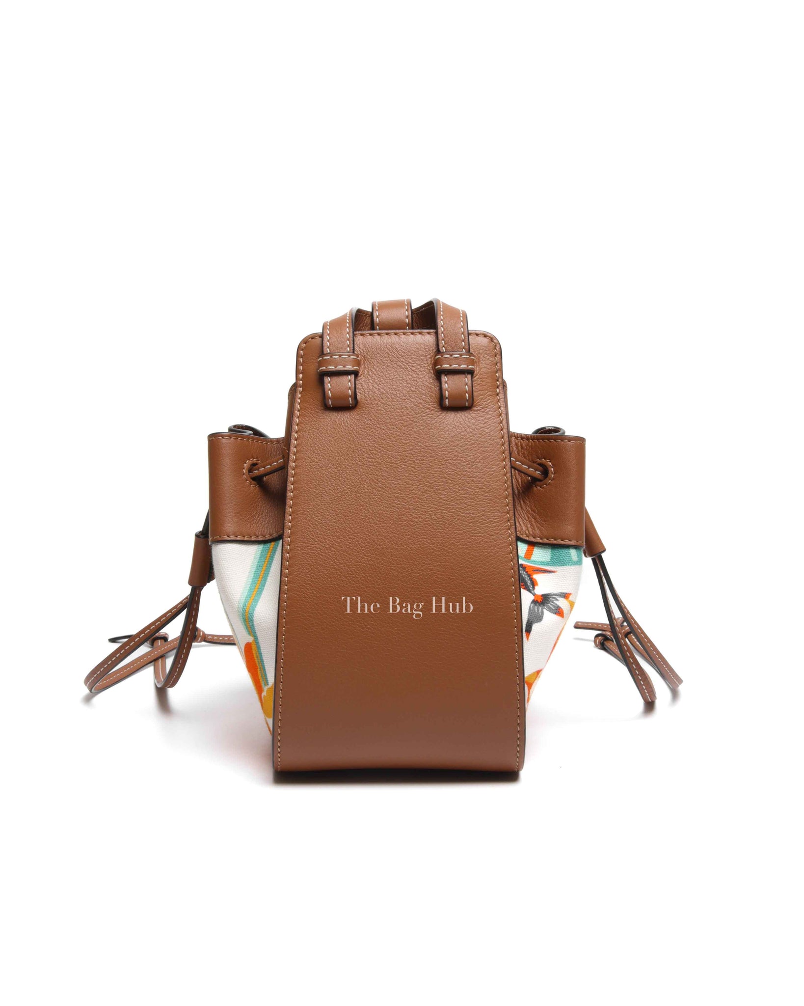 Loewe x Paula Ibiza Tan/Floral Print Leather Hammock Mini Bag