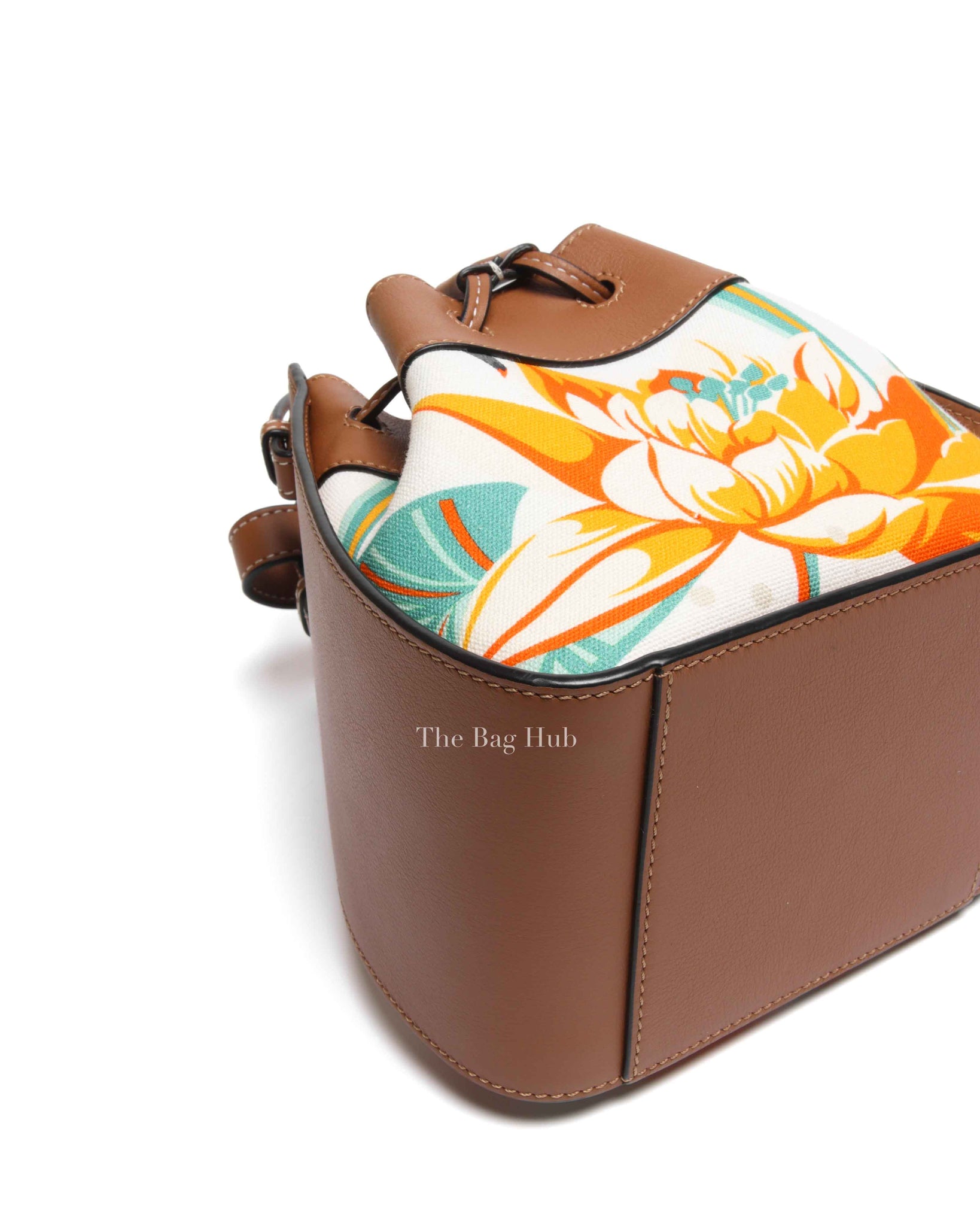 Loewe x Paula Ibiza Tan/Floral Print Leather Hammock Mini Bag