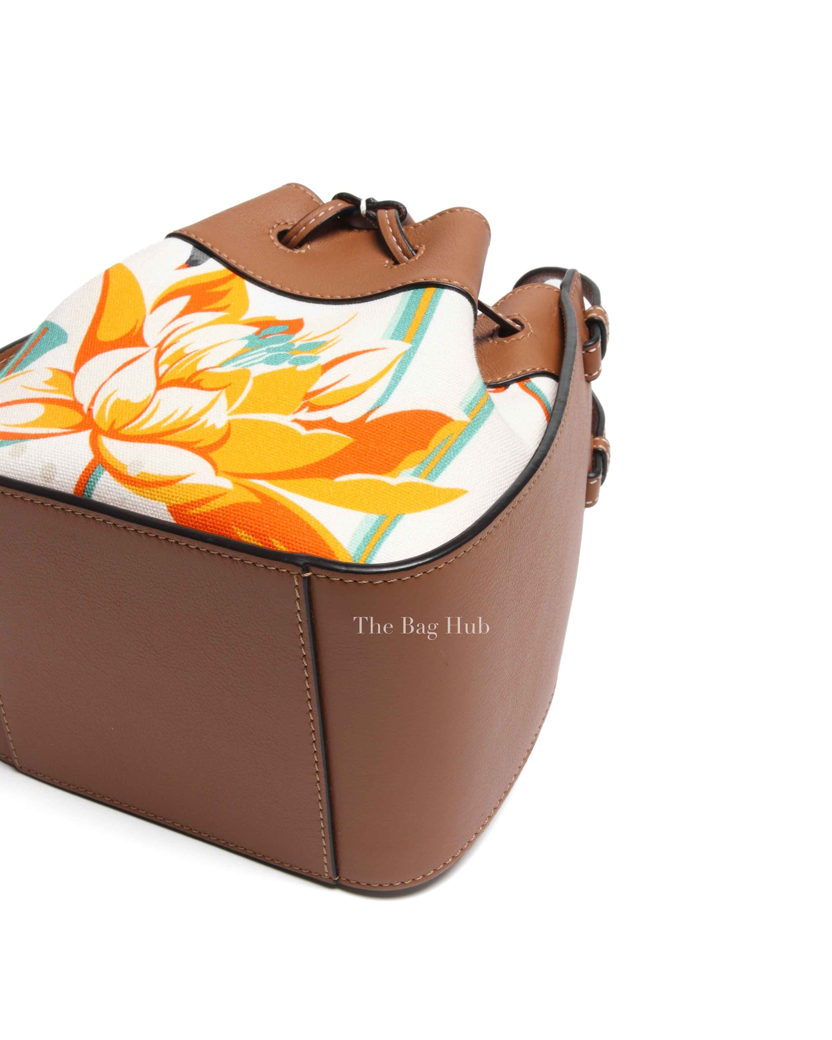 Loewe x Paula Ibiza Tan/Floral Print Leather Hammock Mini Bag