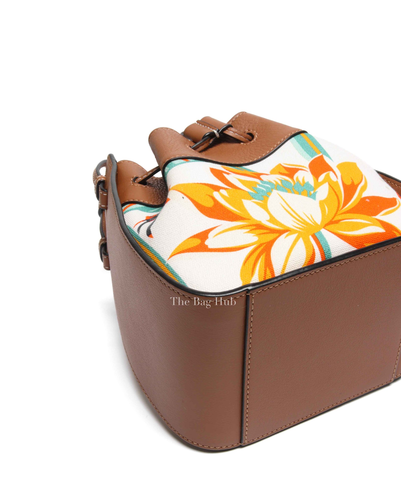 Loewe x Paula Ibiza Tan/Floral Print Leather Hammock Mini Bag