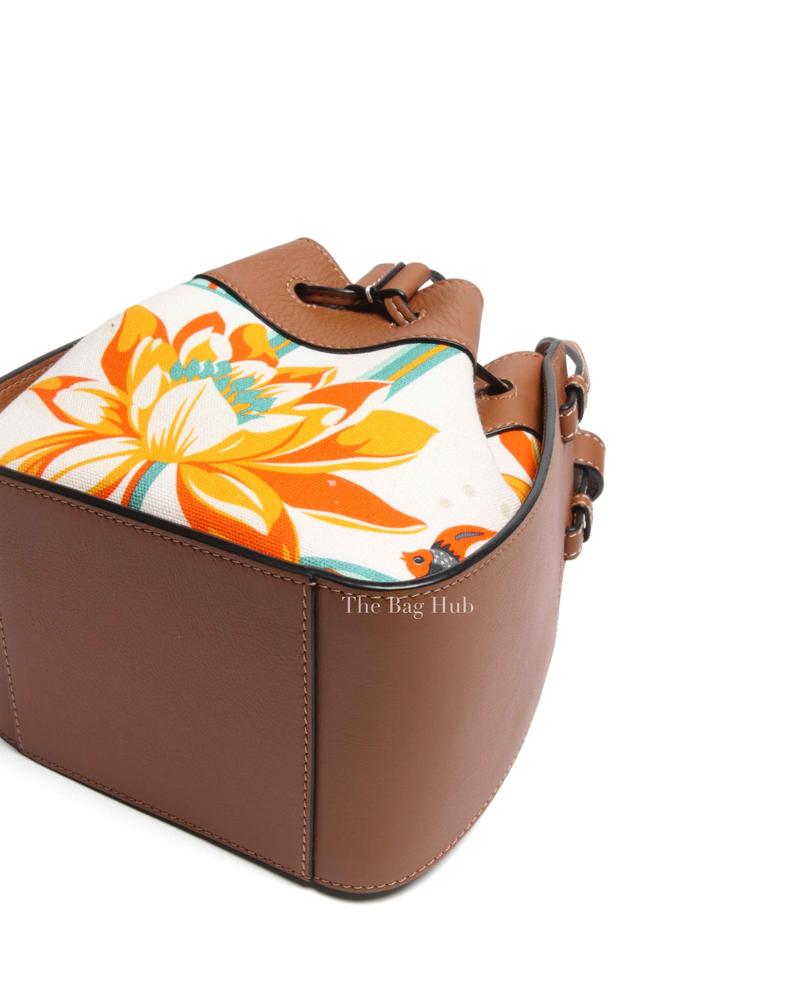 Loewe x Paula Ibiza Tan/Floral Print Leather Hammock Mini Bag