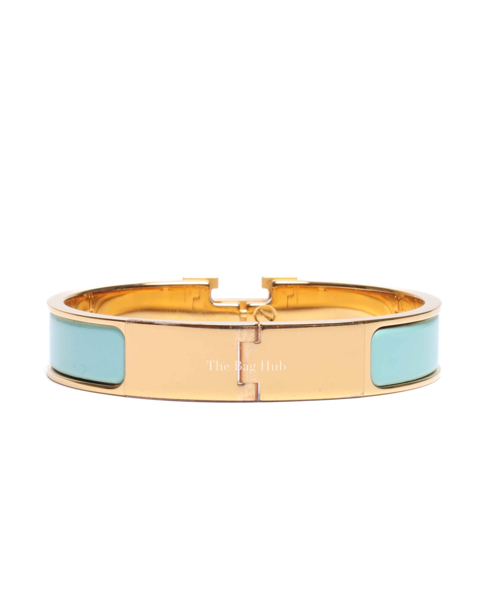Hermes Bleu Polaire Enamel Clic H Bracelet PM