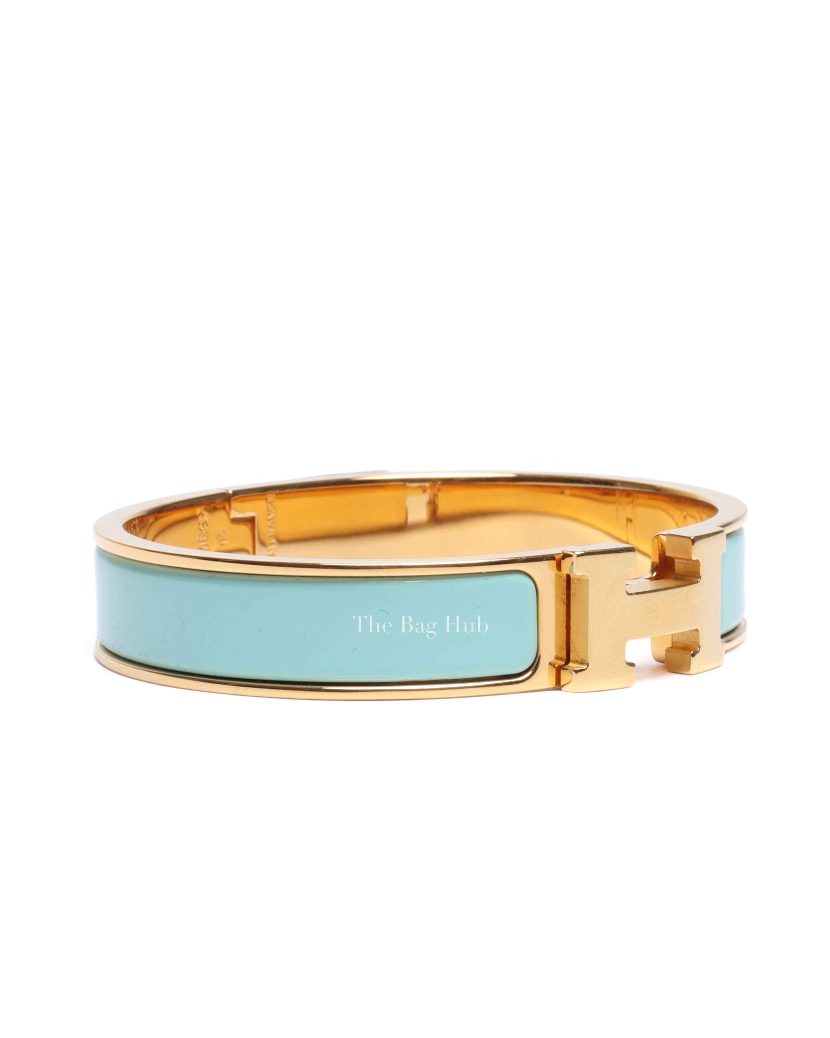 Hermes Bleu Polaire Enamel Clic H Bracelet PM