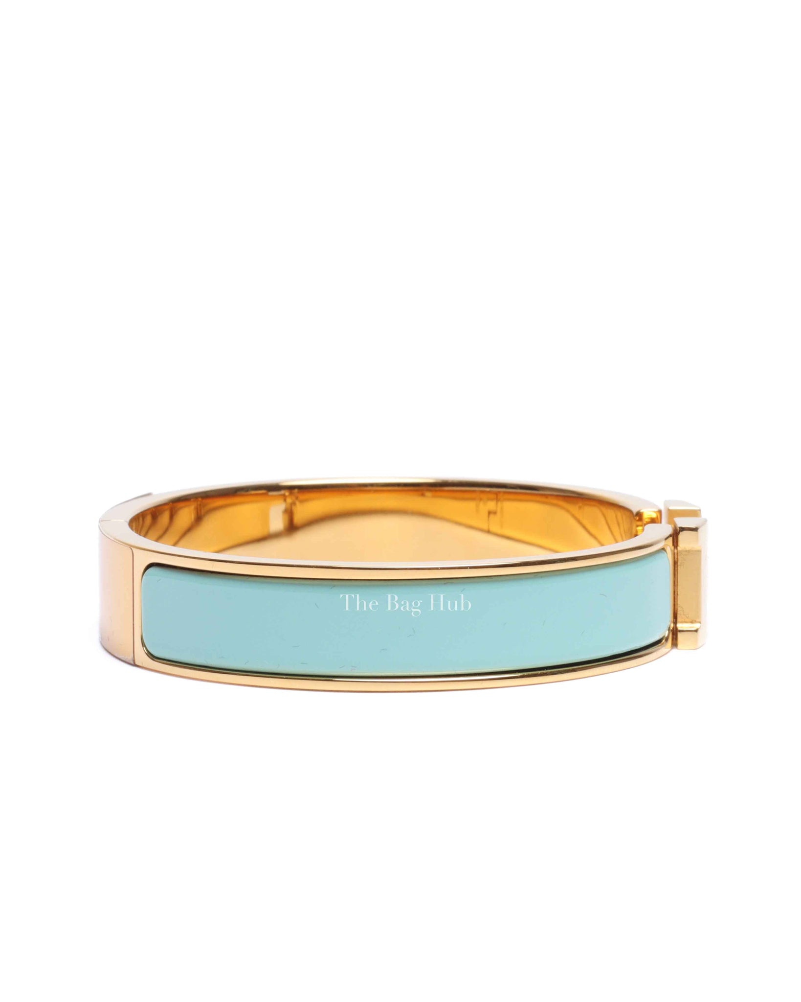 Hermes Bleu Polaire Enamel Clic H Bracelet PM