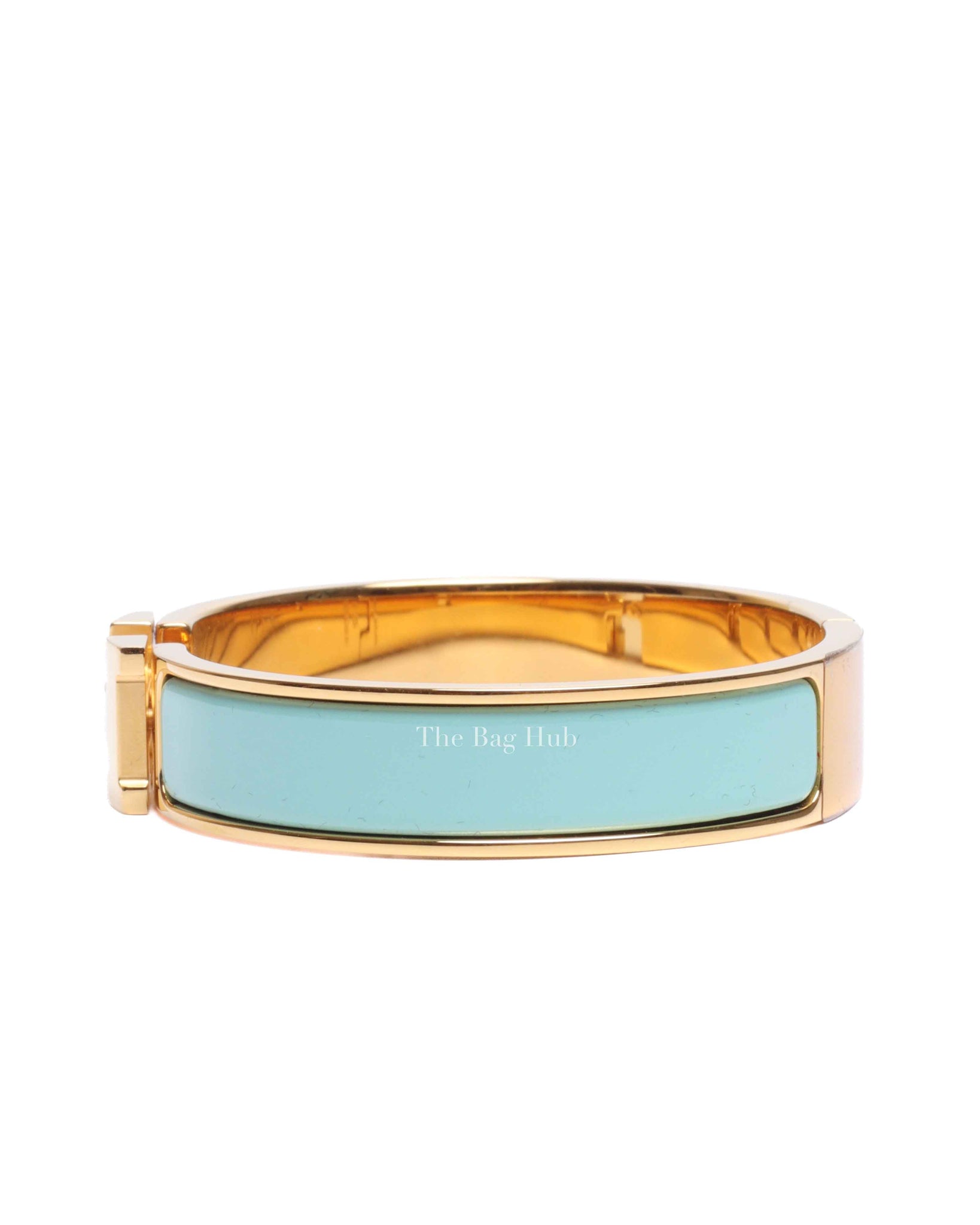 Hermes Bleu Polaire Enamel Clic H Bracelet PM