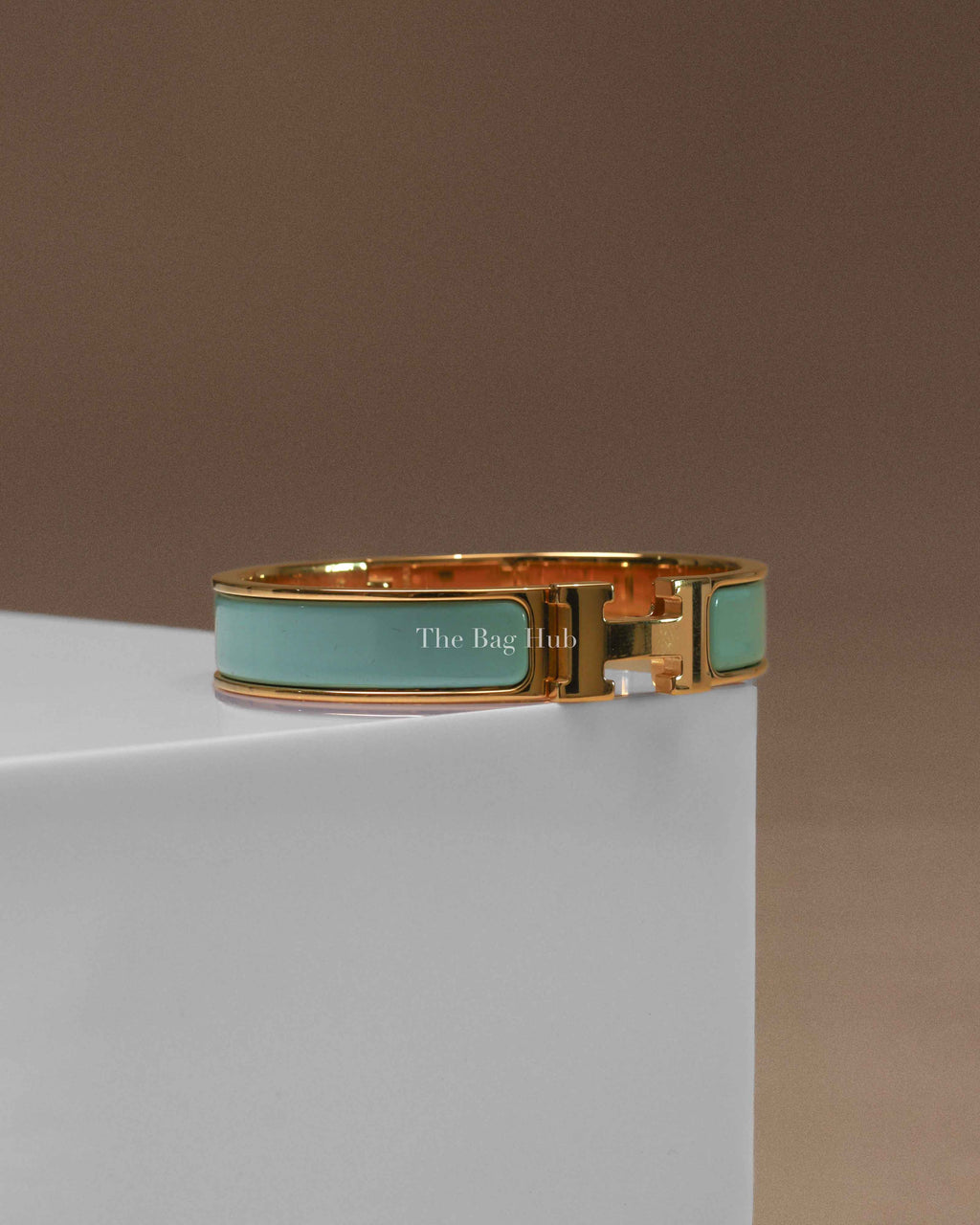 Hermes Bleu Polaire Enamel Clic H Bracelet PM
