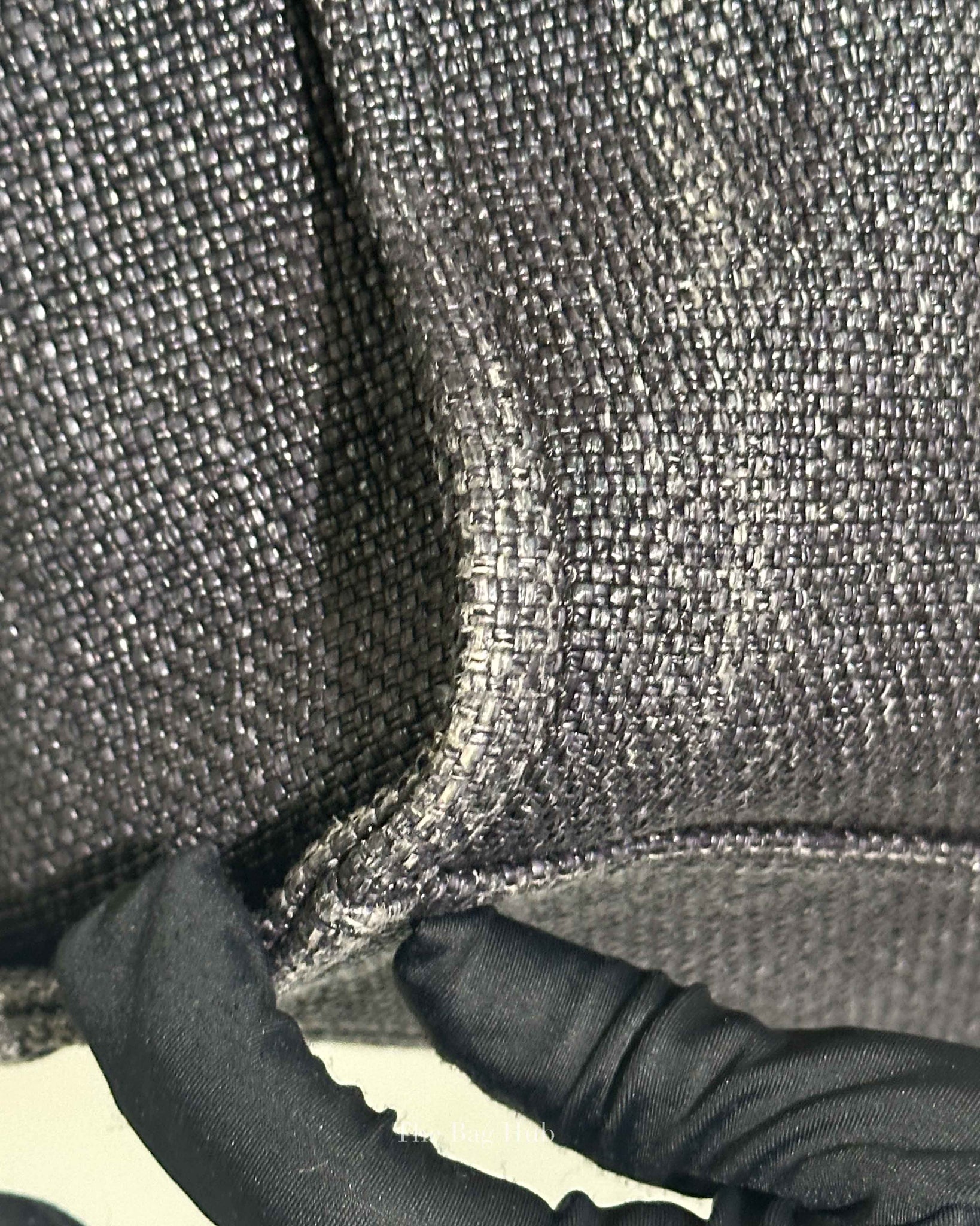 Chanel Black Woven Straw Raffia Small Deauville Tote Bag GHW