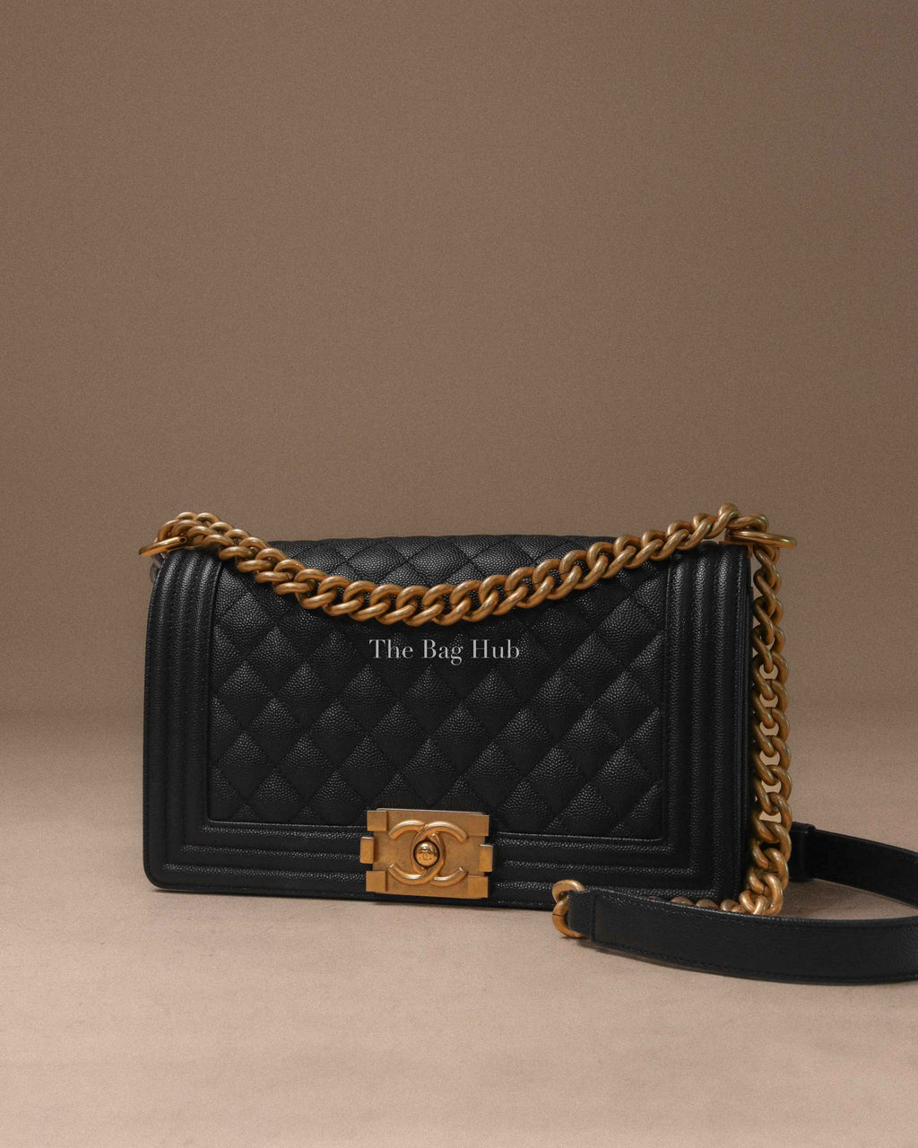 Chanel Black Caviar Quilted Medium Le Boy Bag GHW