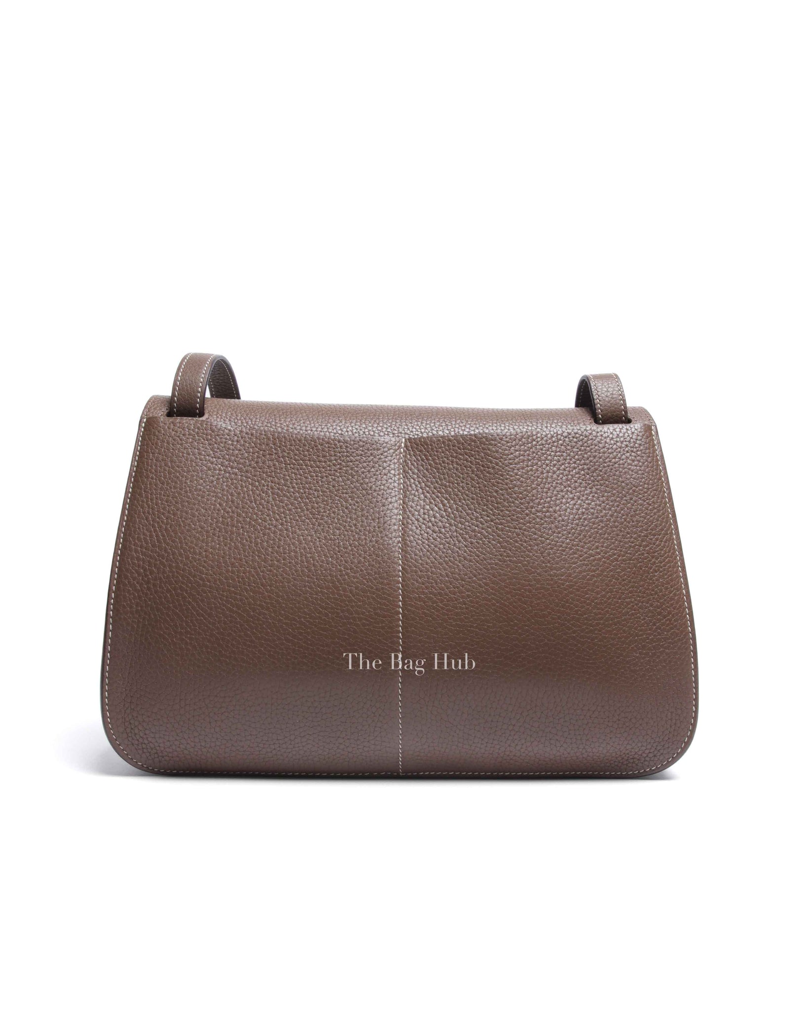 Hermes Etoupe Taurillon Clemence Leather Halzan 25 Bag PHW