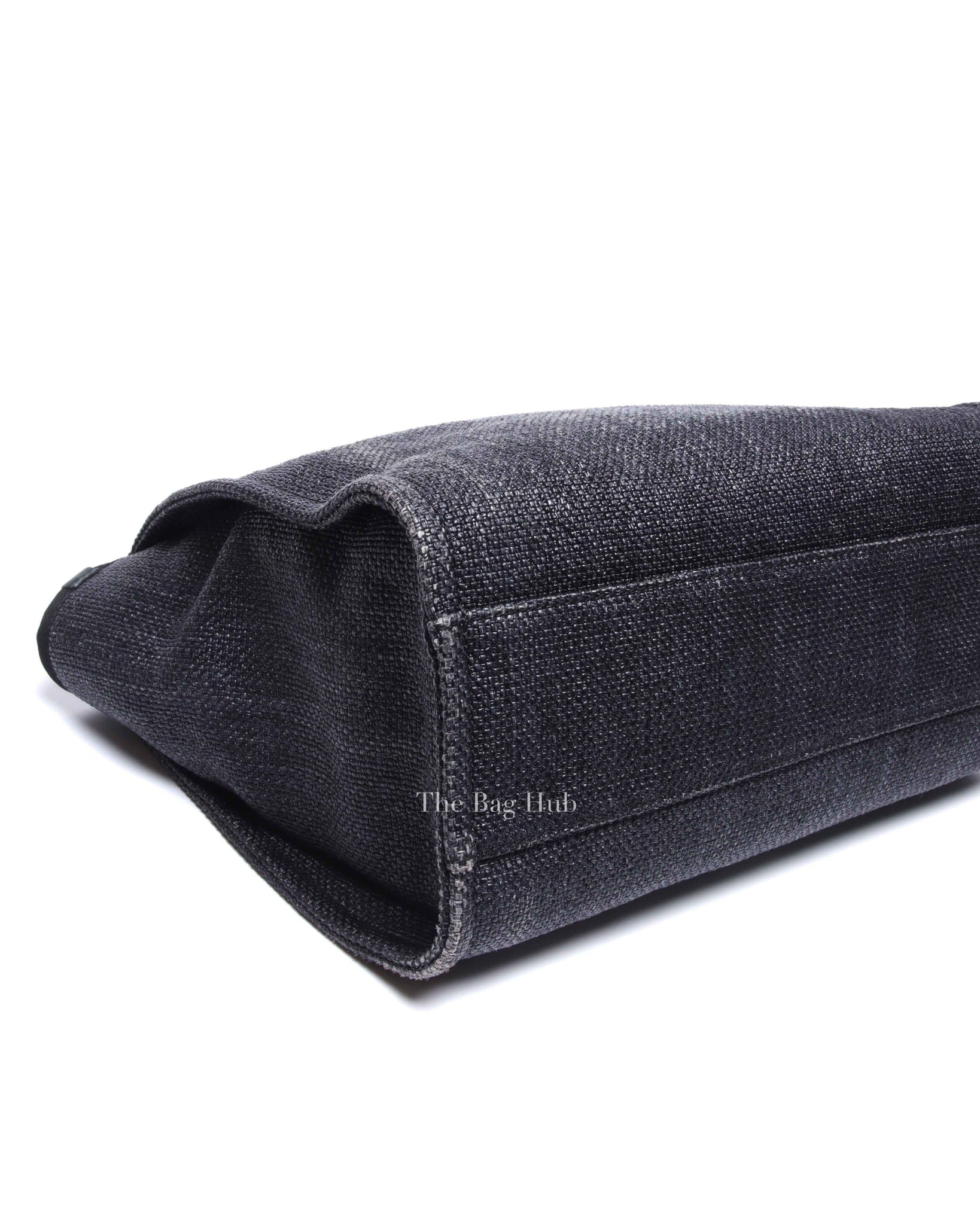 Chanel Black Woven Straw Raffia Small Deauville Tote Bag GHW