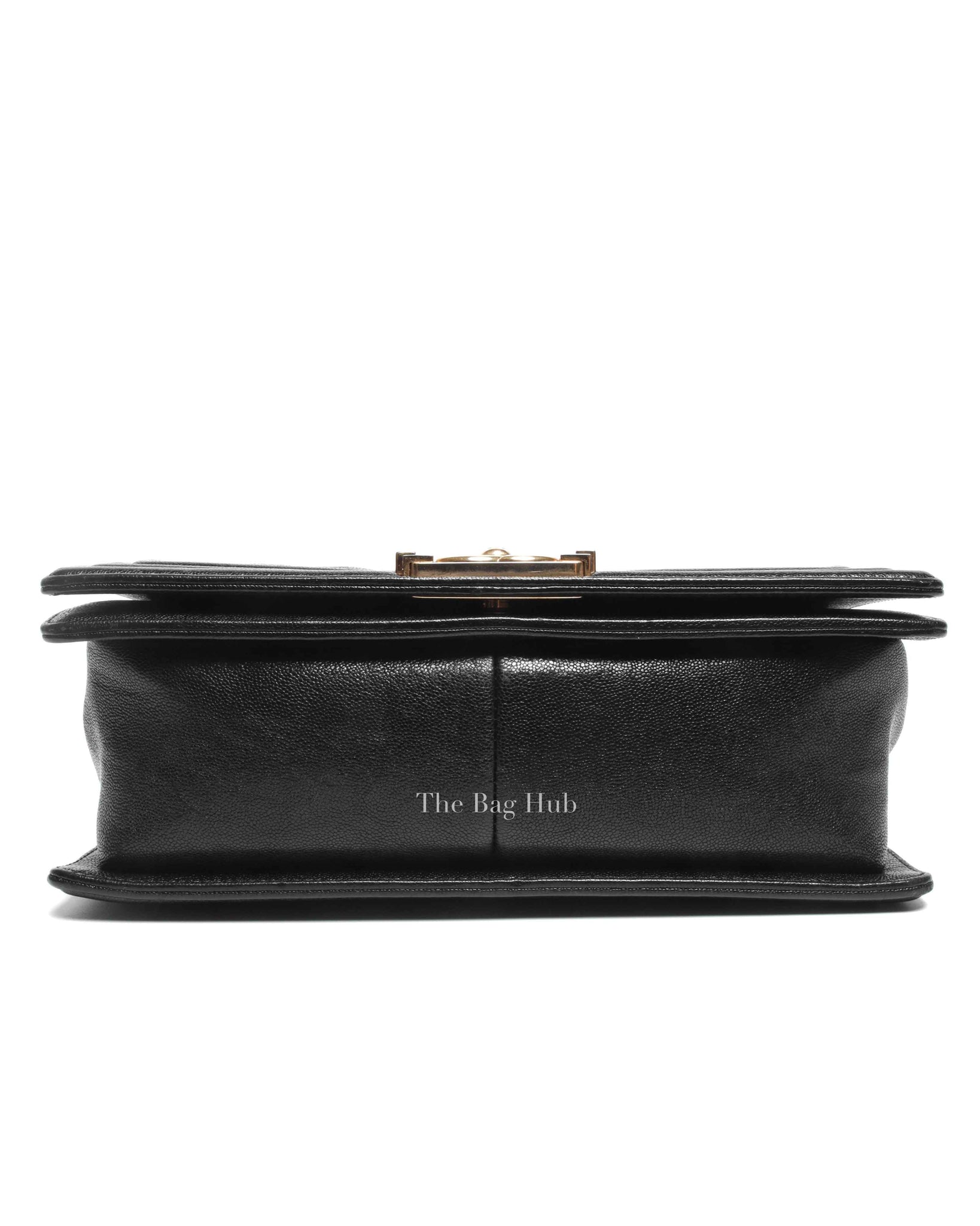 Chanel Black Chevron Caviar Old Medium Le Boy Bag GHW