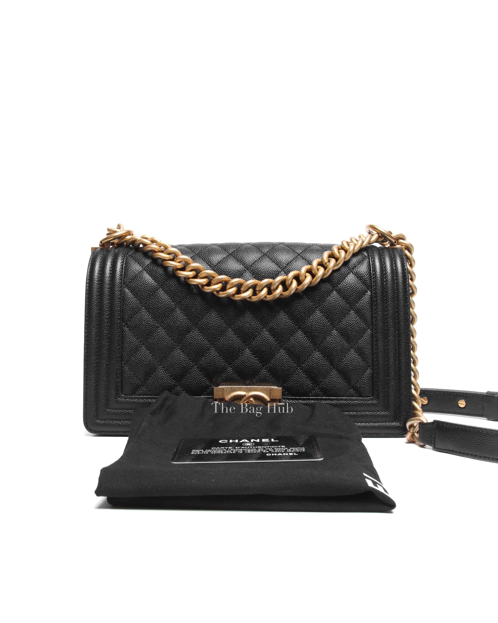 Chanel Black Caviar Quilted Medium Le Boy Bag GHW