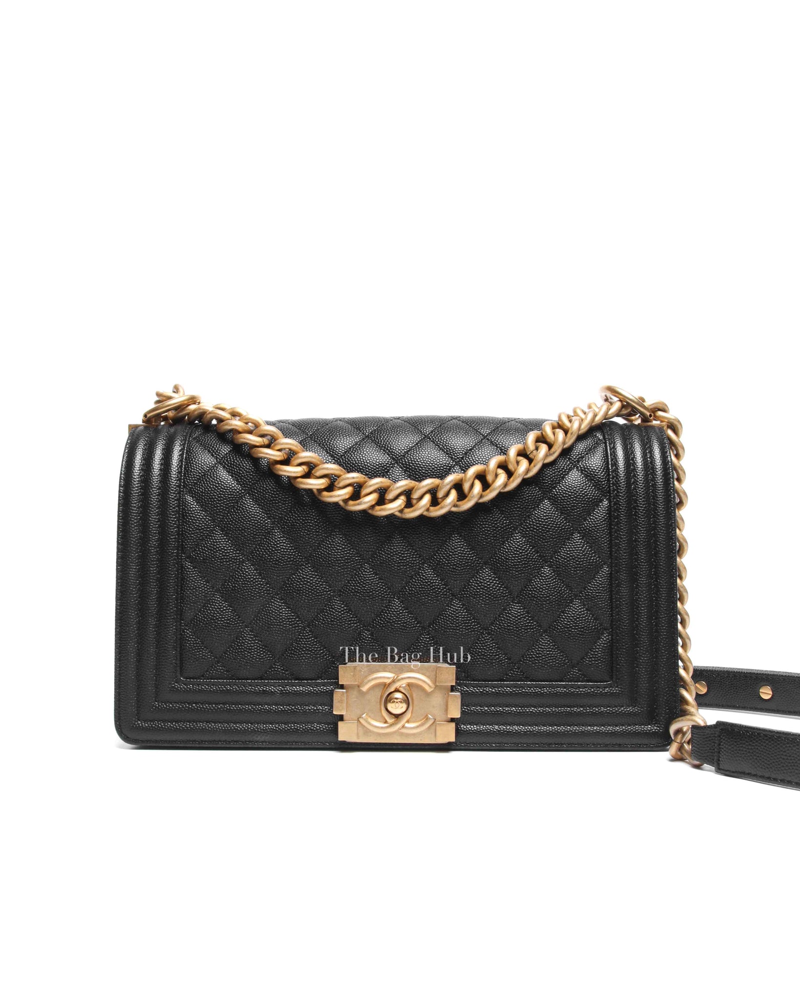 Chanel Black Caviar Quilted Medium Le Boy Bag GHW