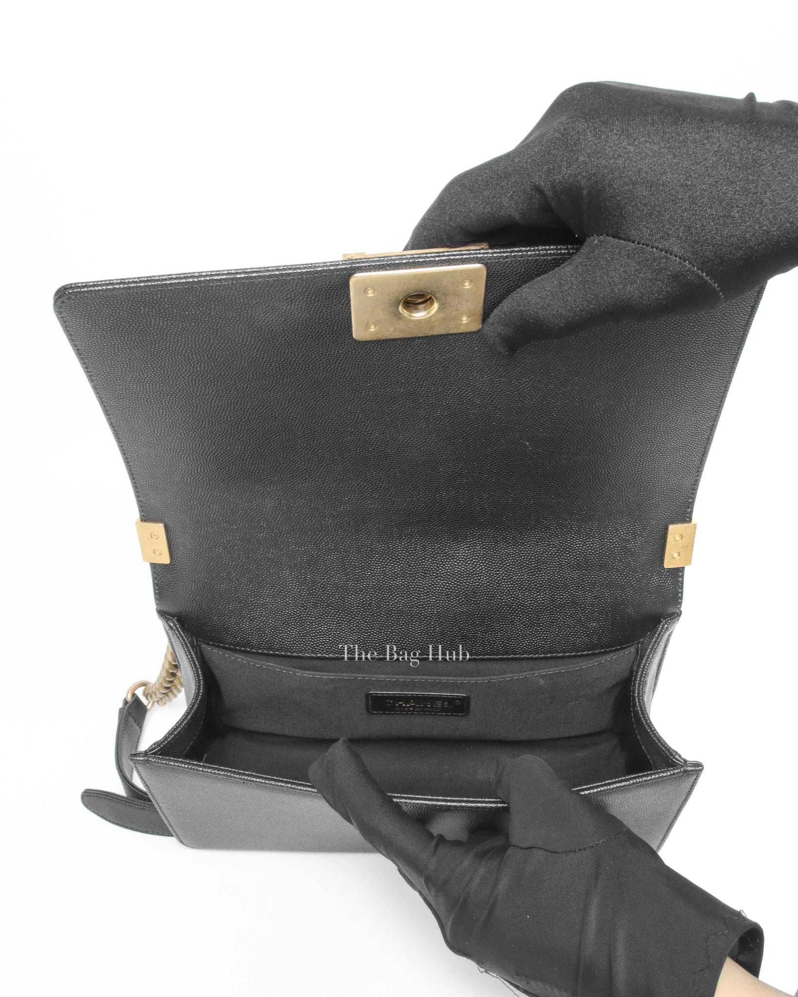 Chanel Black Caviar Quilted Medium Le Boy Bag GHW