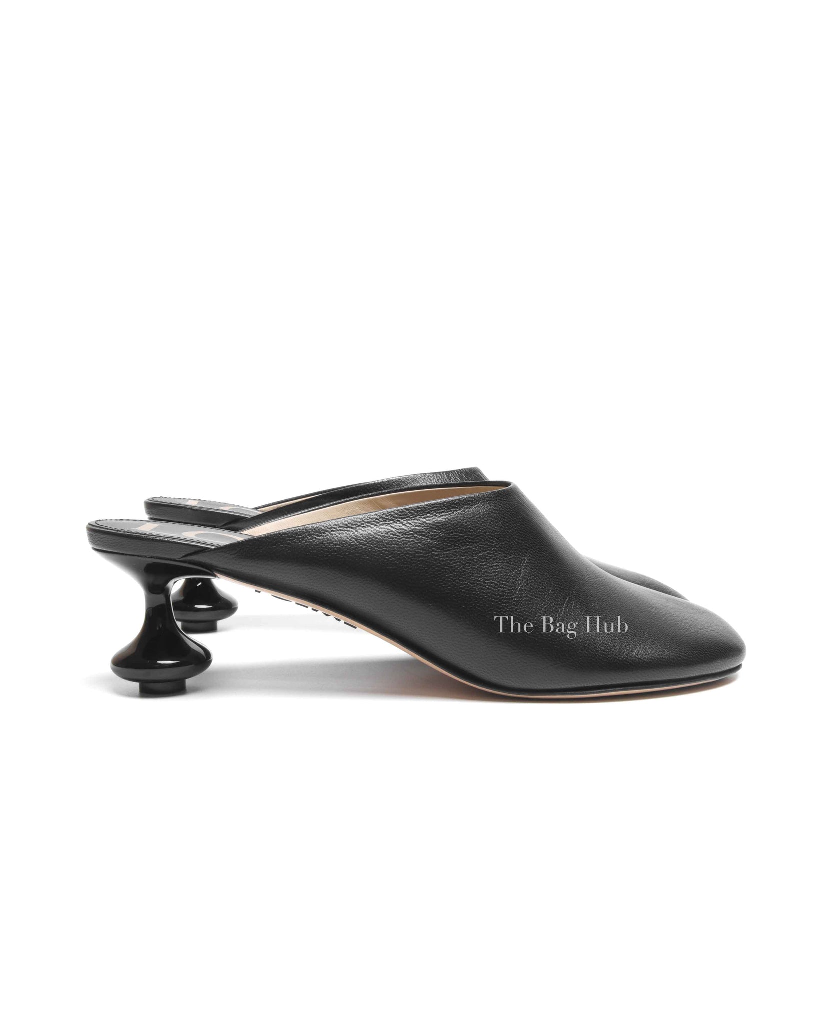 Loewe Black Goatskin Toy Mule Heels Size 37
