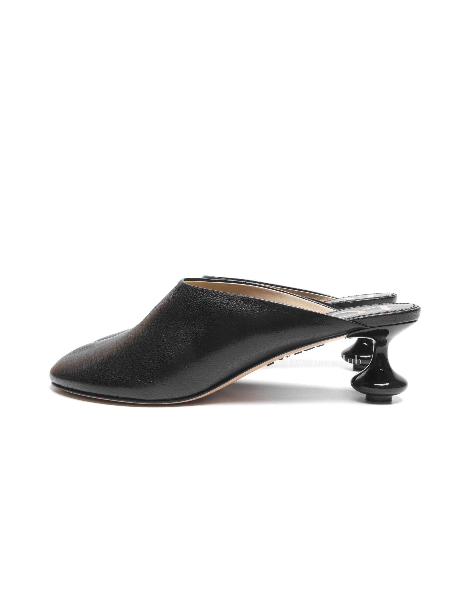 Loewe Black Goatskin Toy Mule Heels Size 37