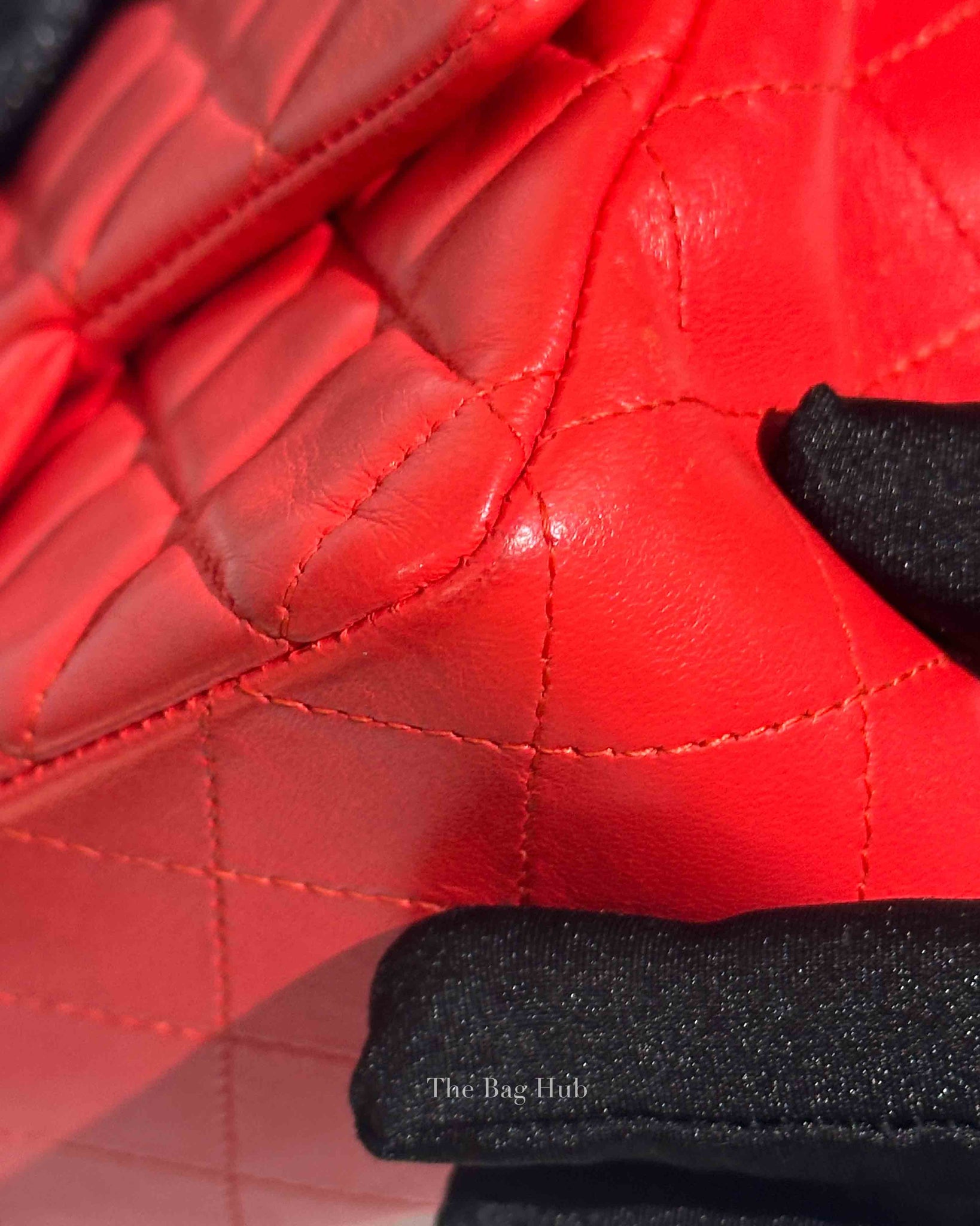 Chanel Red Lambskin Classic Rectangular Mini Flap Bag GHW