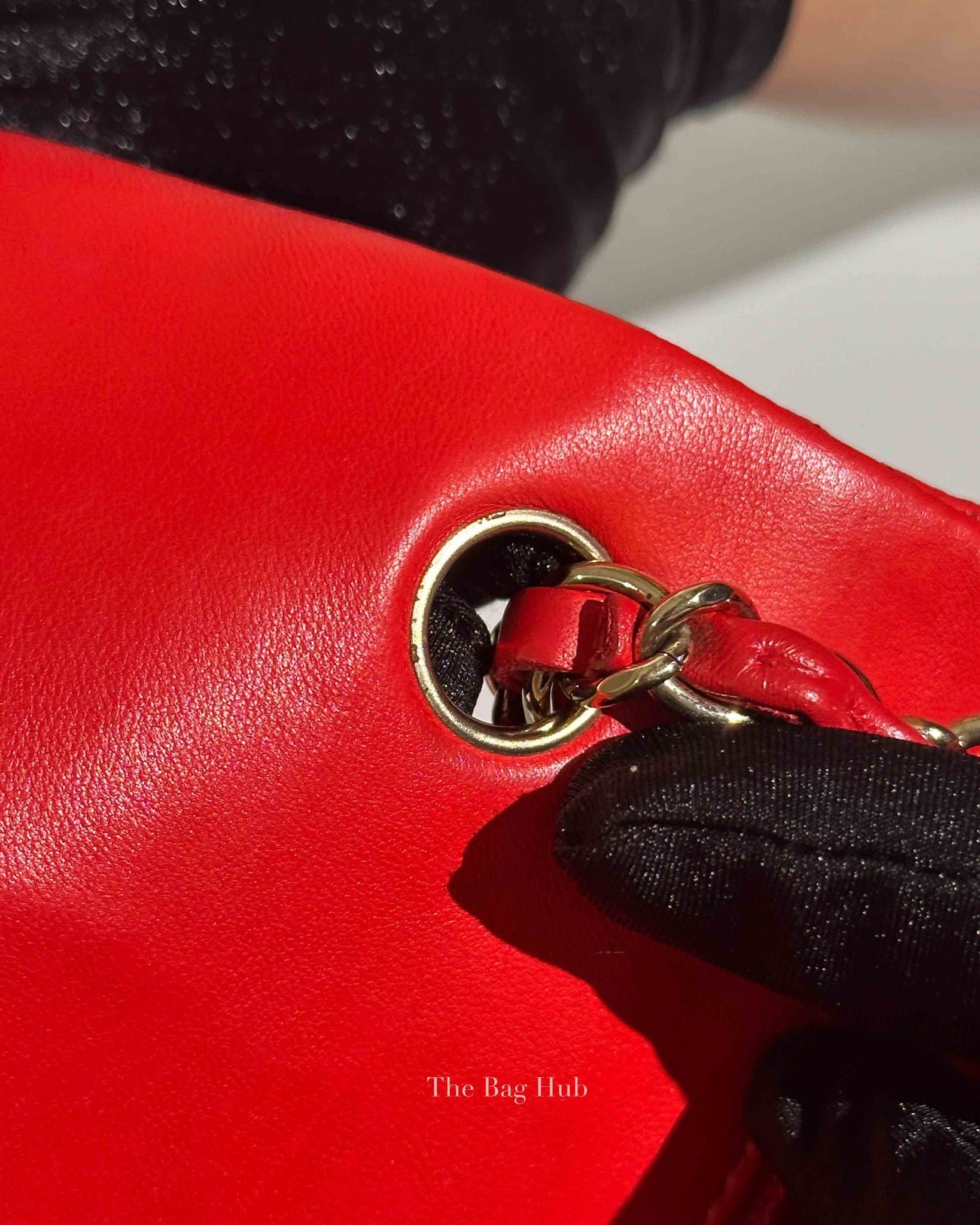 Chanel Red Lambskin Classic Rectangular Mini Flap Bag GHW