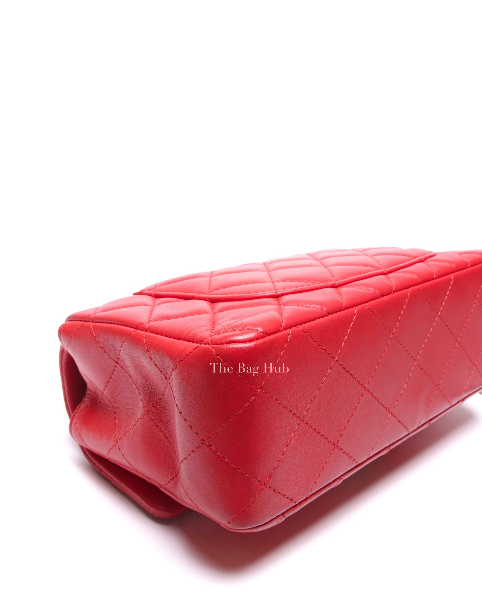 Chanel Red Lambskin Classic Rectangular Mini Flap Bag GHW