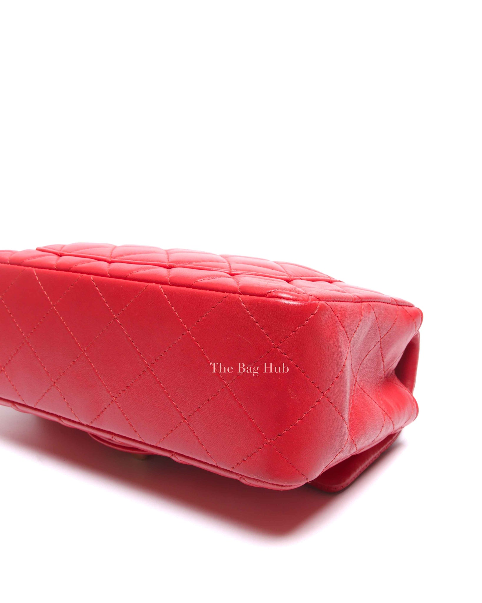 Chanel Red Lambskin Classic Rectangular Mini Flap Bag GHW