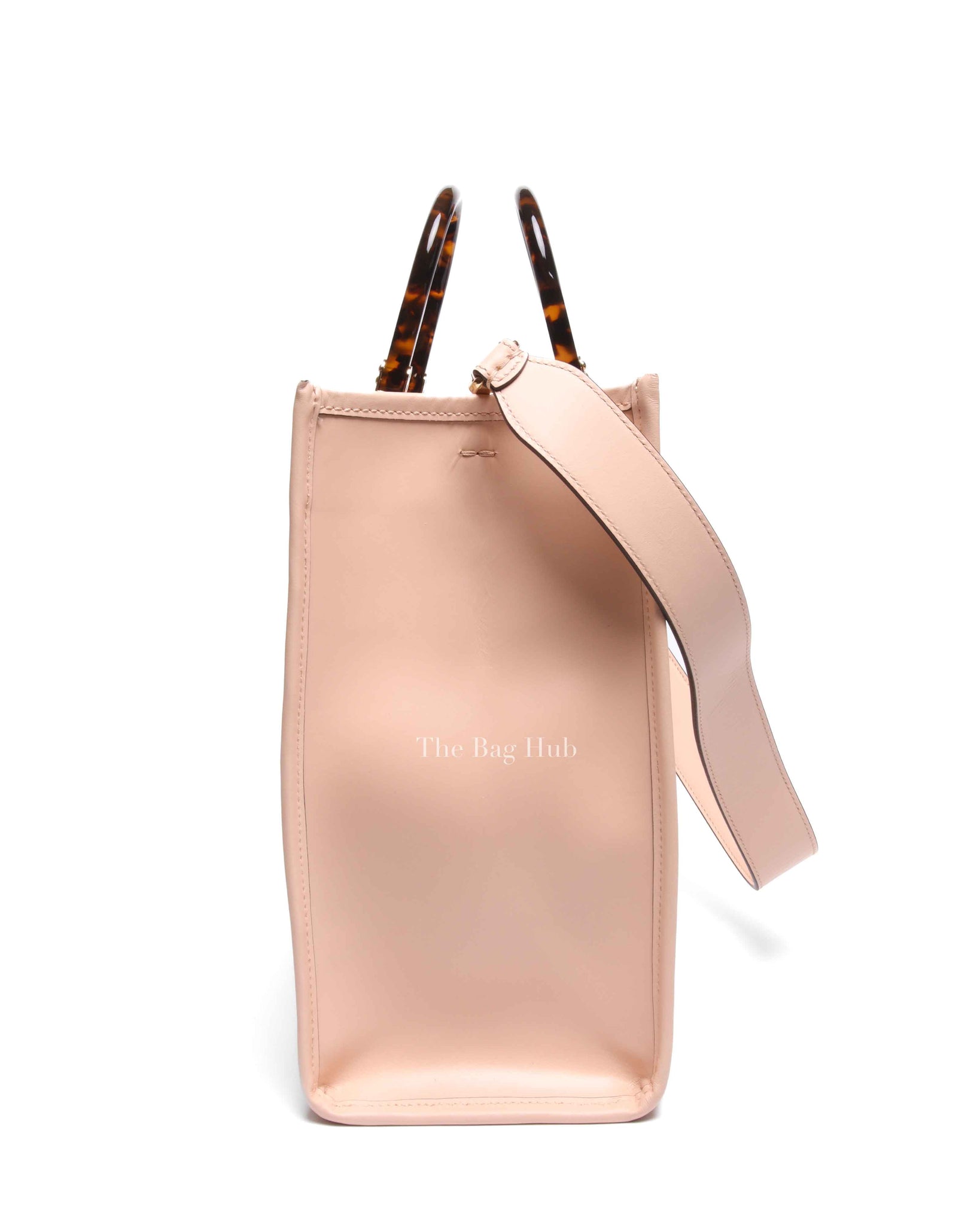 Fendi Pink Leather Sunshine Medium Shopper Tote Bag