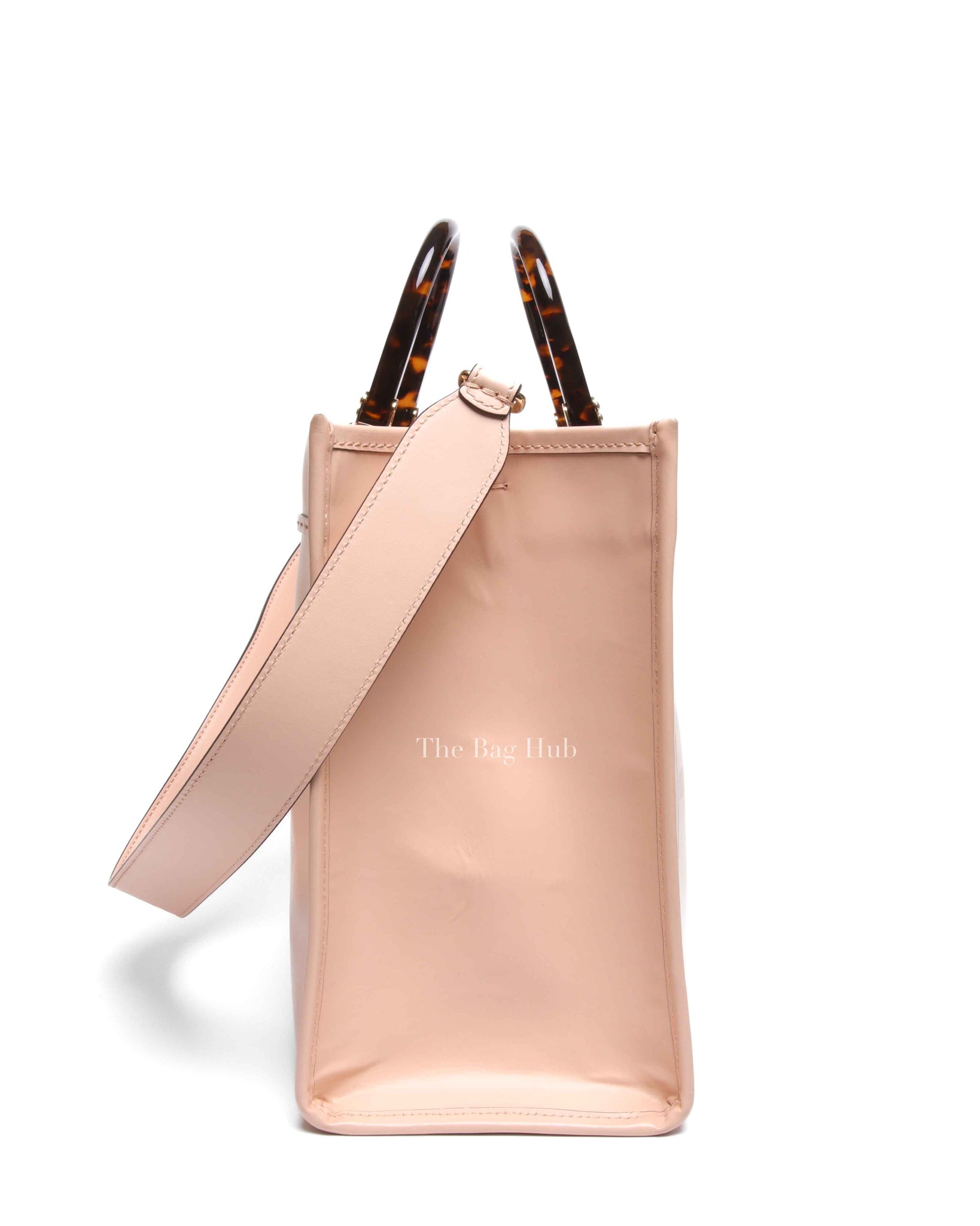 Fendi Pink Leather Sunshine Medium Shopper Tote Bag