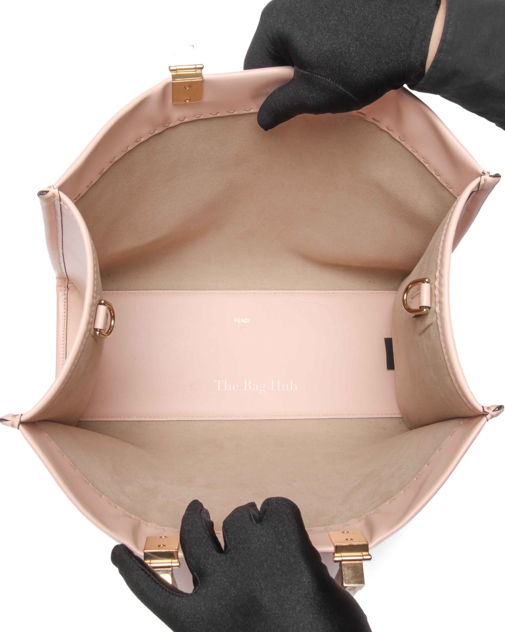 Fendi Pink Leather Sunshine Medium Shopper Tote Bag