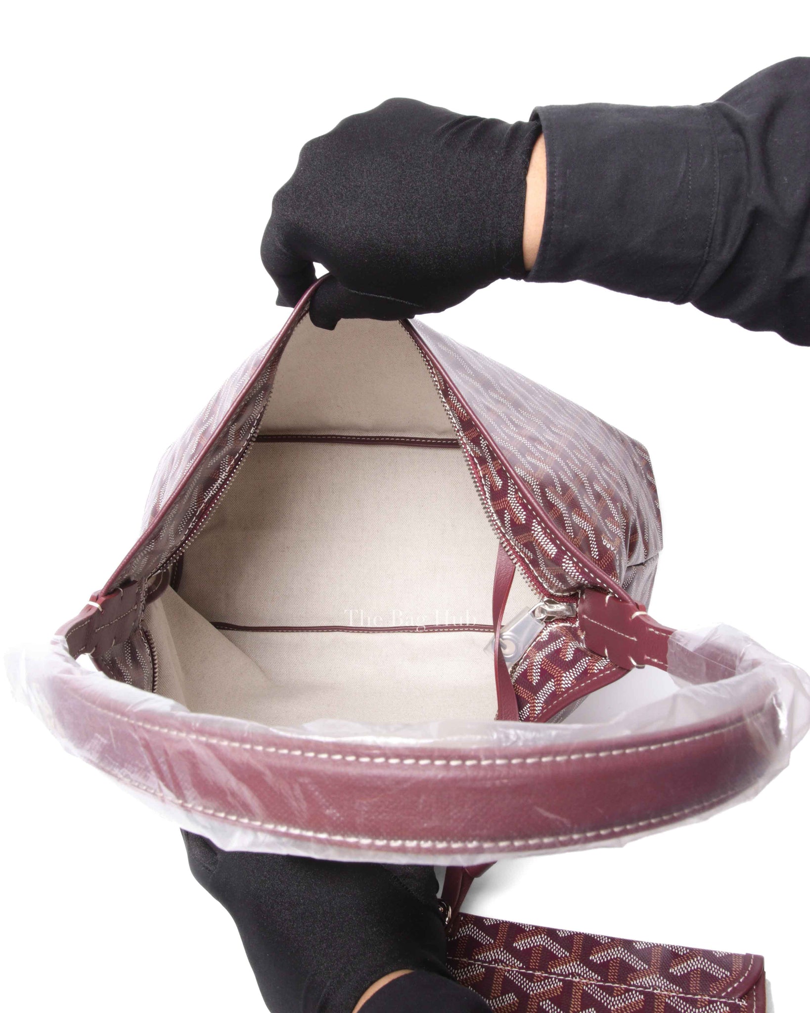 Goyard Burgundy Canvas Boheme PM Hobo Bag