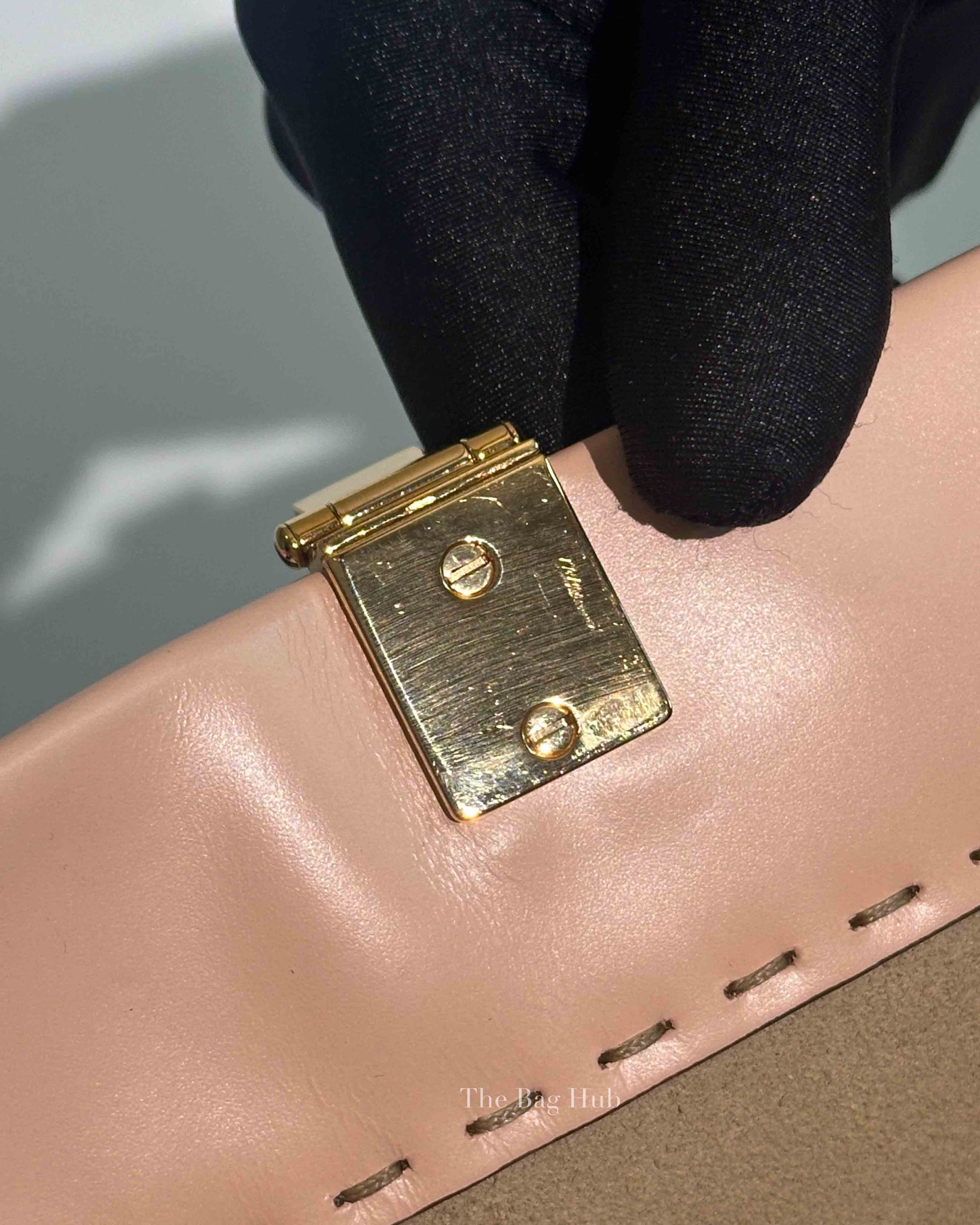 Fendi Pink Leather Sunshine Medium Shopper Tote Bag