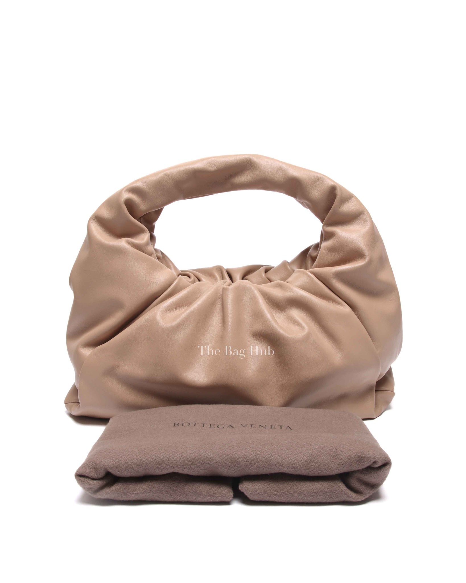 Bottega Veneta Nude Calfskin Leather The Pouch Shoulder Bag