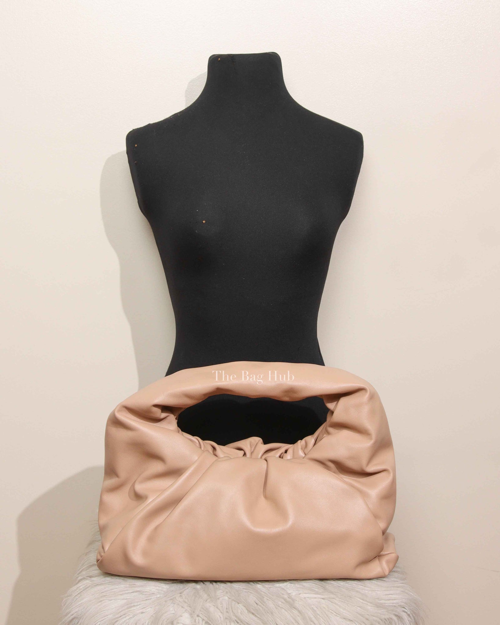 Bottega Veneta Nude Calfskin Leather The Pouch Shoulder Bag