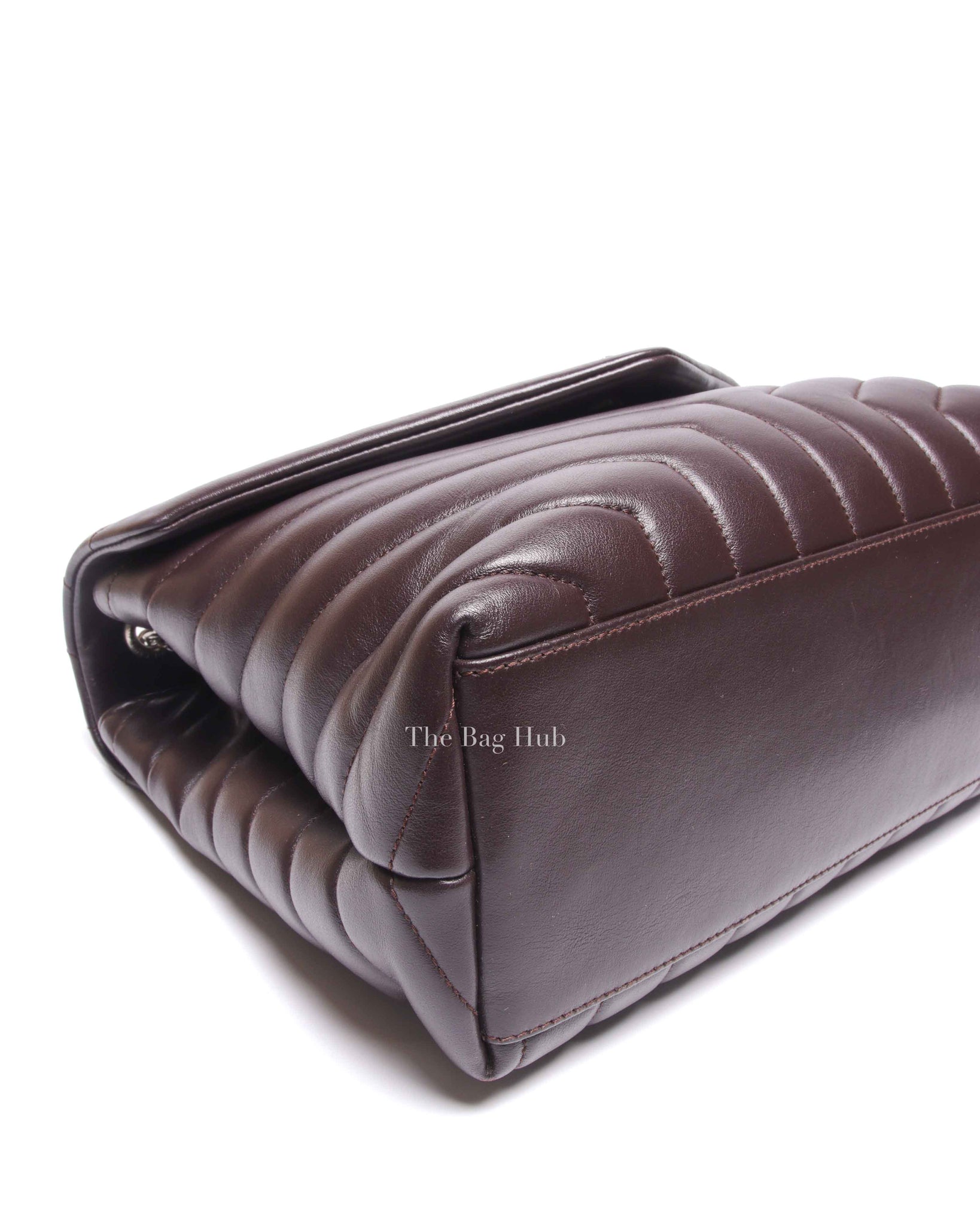 Saint Laurent Soil Brown Calfskin Y Quilted Monogram Medium Loulou Chain Bag