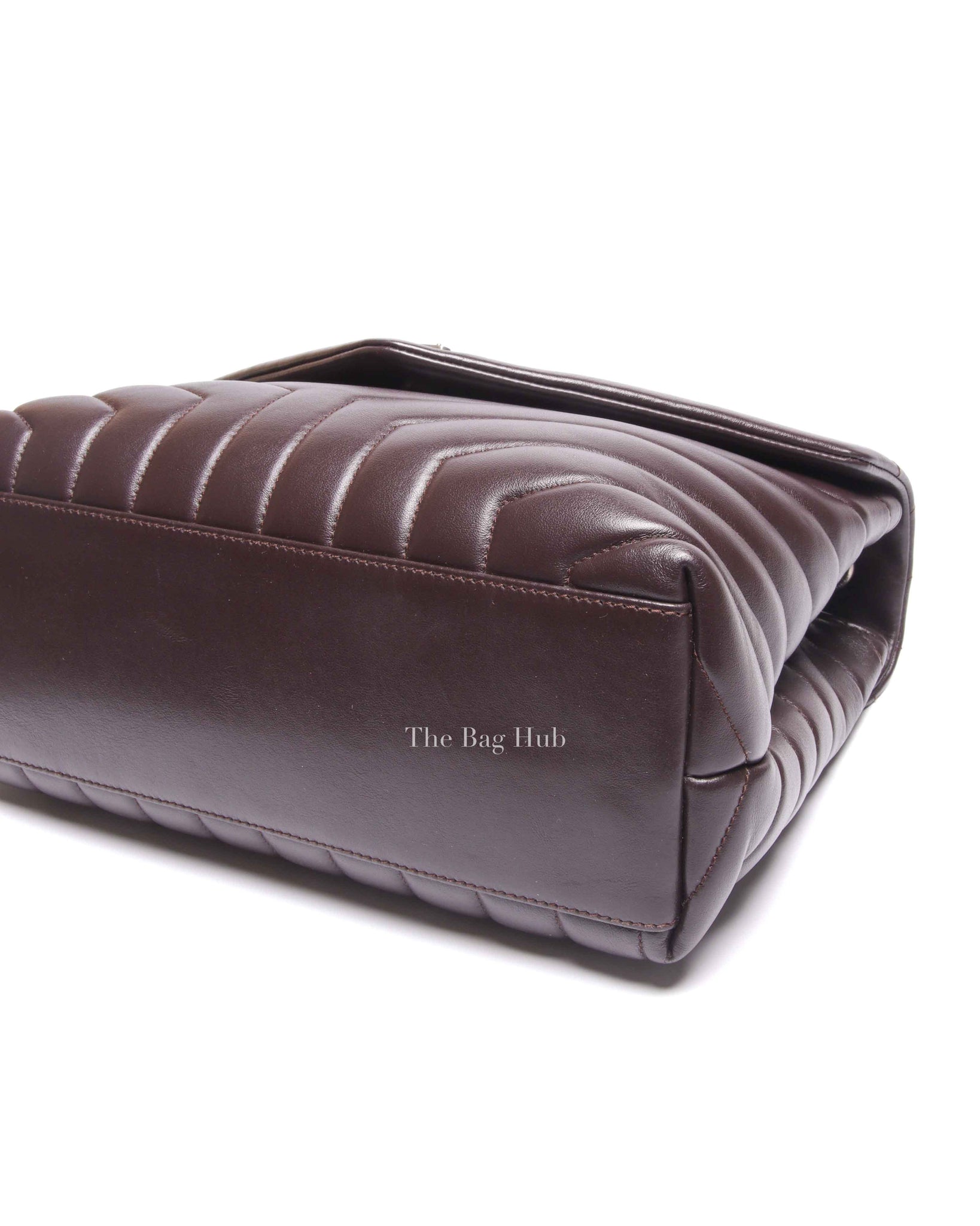 Saint Laurent Soil Brown Calfskin Y Quilted Monogram Medium Loulou Chain Bag