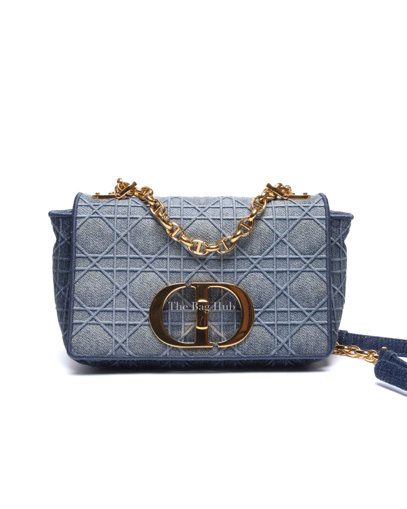 Dior Blue Denim Cannage Caro Small Bag
