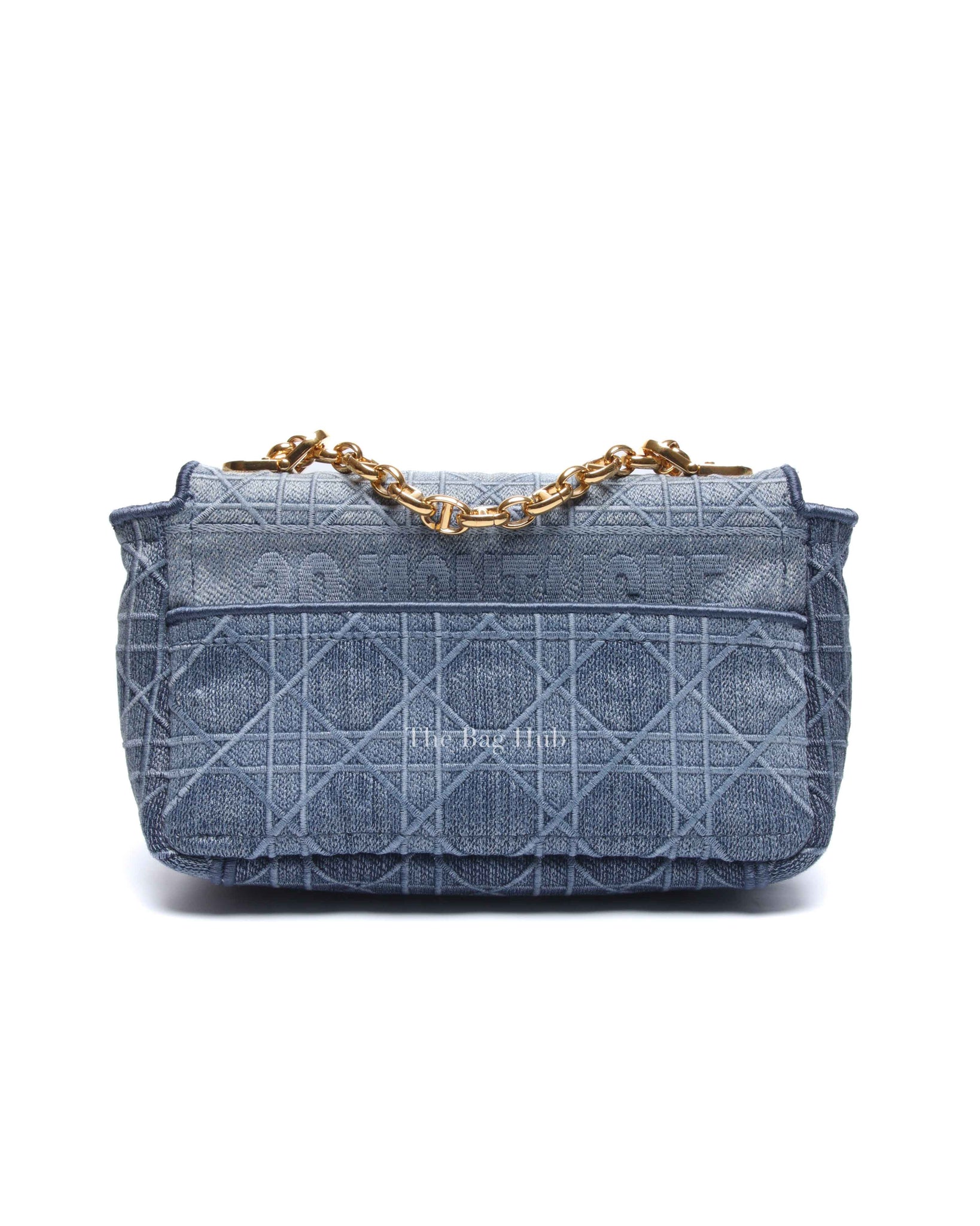 Dior Blue Denim Cannage Caro Small Bag