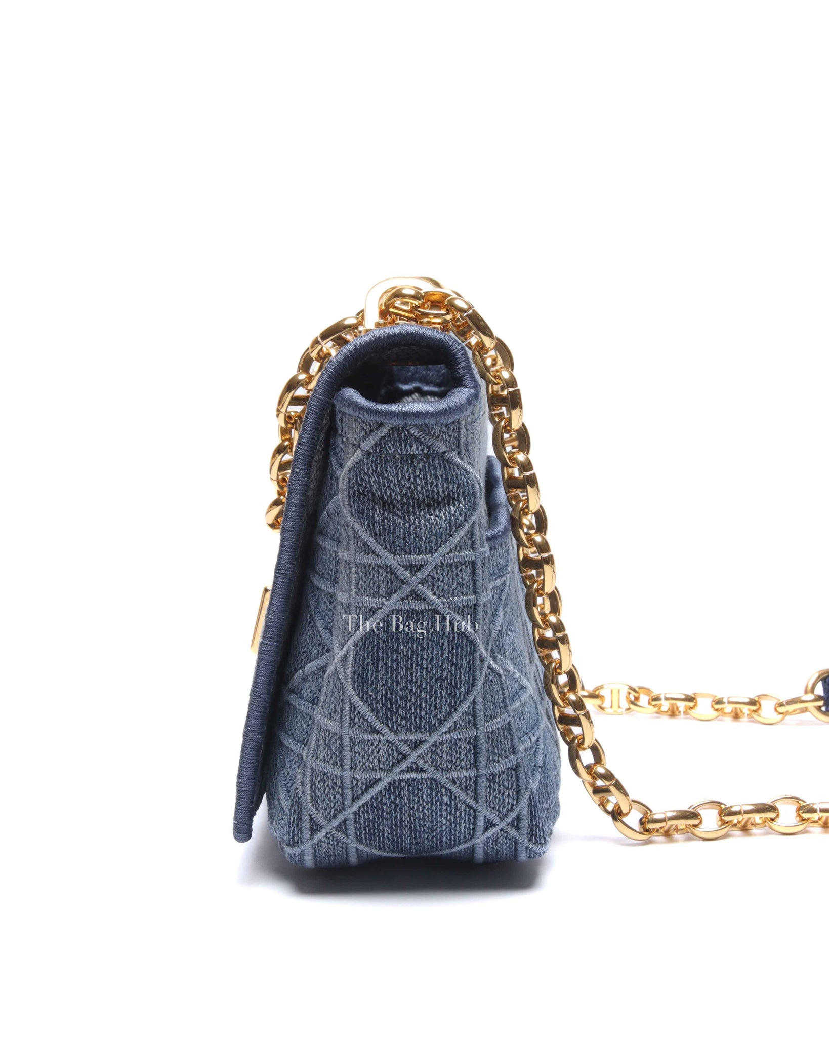 Dior Blue Denim Cannage Caro Small Bag