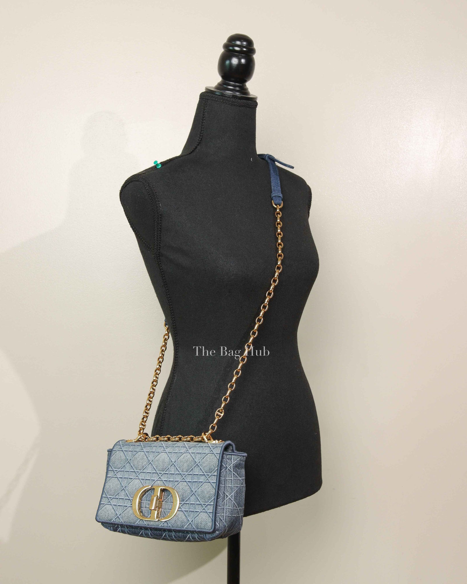 Dior Blue Denim Cannage Caro Small Bag