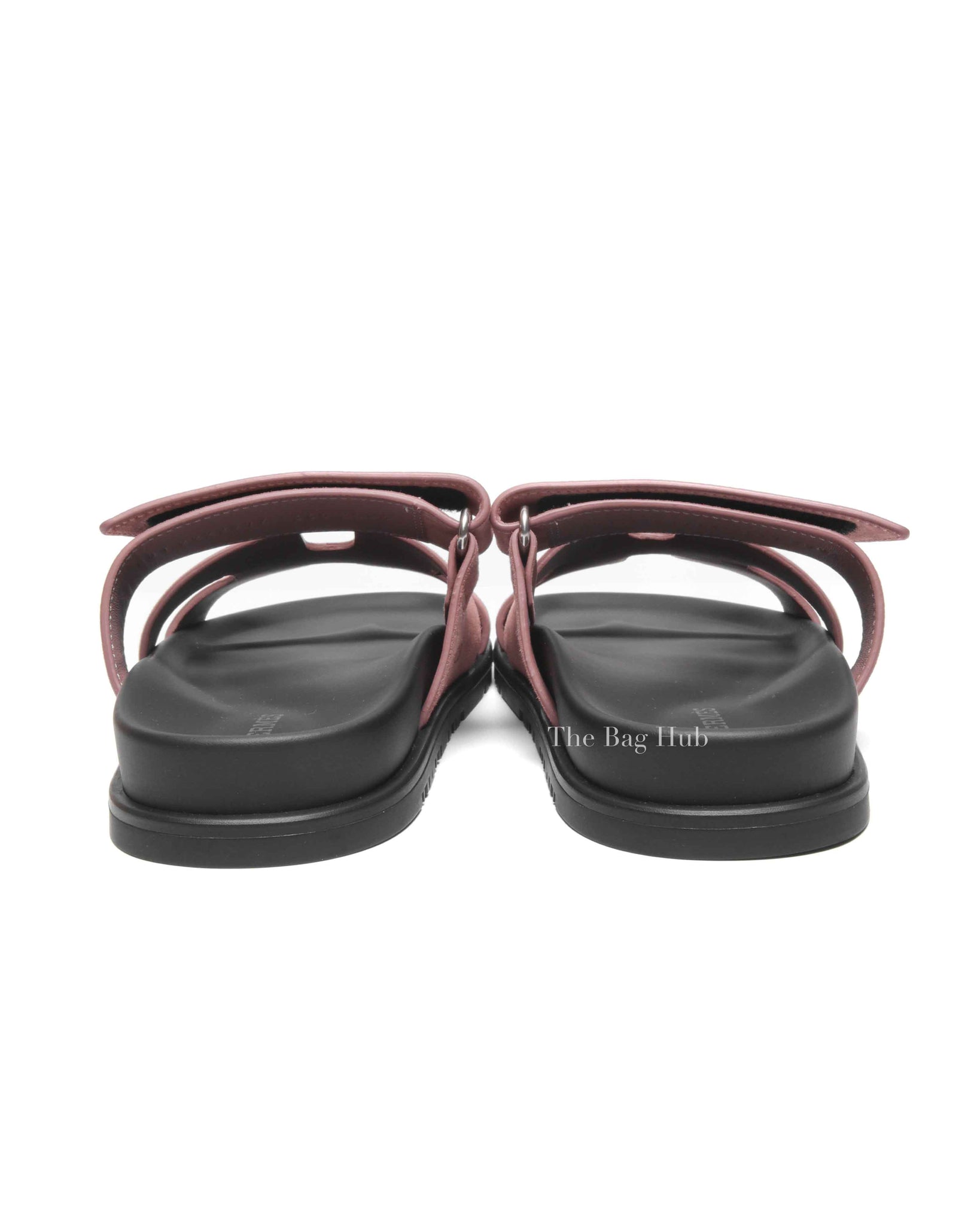 Hermes Rose Antique Suede Chypre Sandals Size 36.5