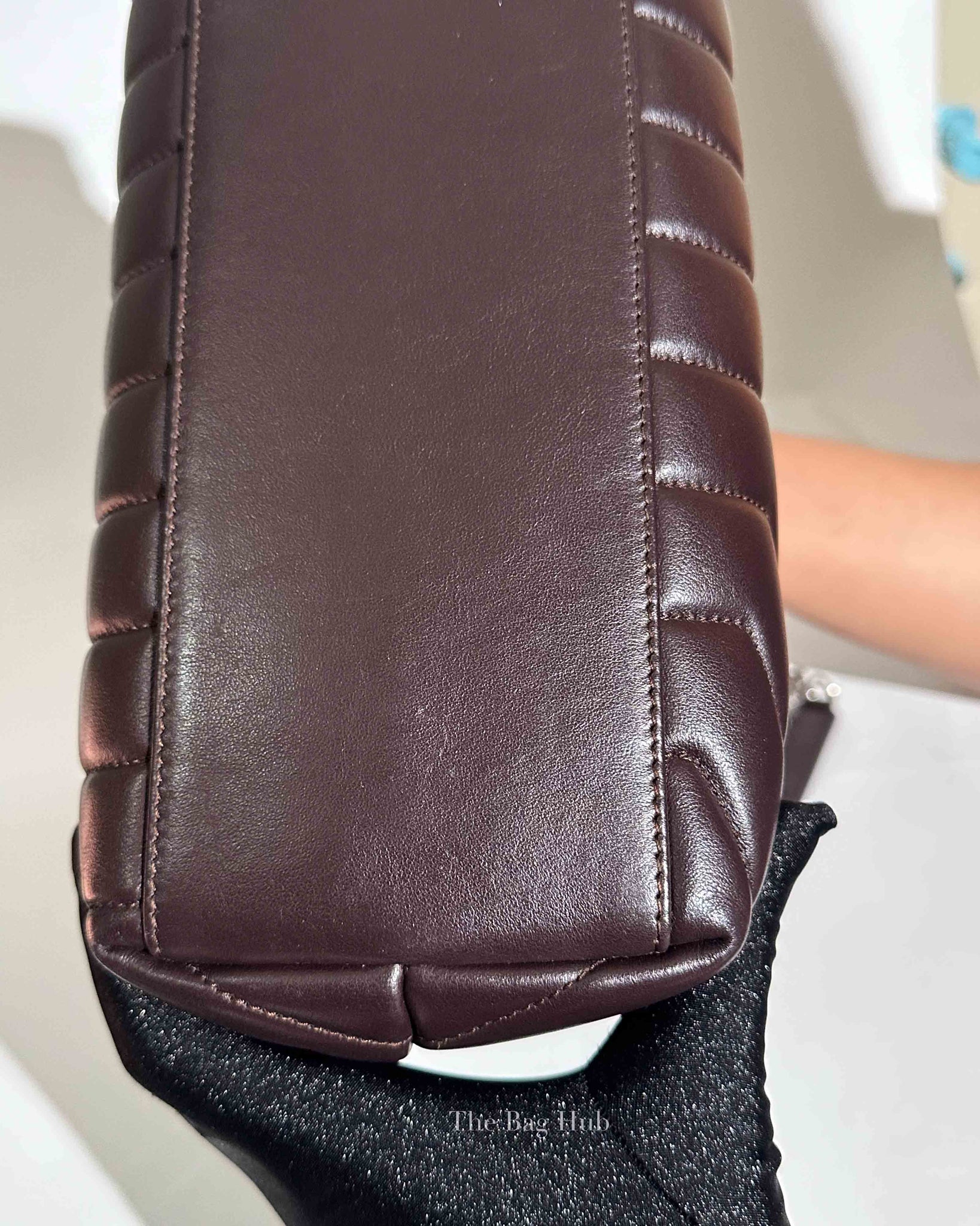 Saint Laurent Soil Brown Calfskin Y Quilted Monogram Medium Loulou Chain Bag