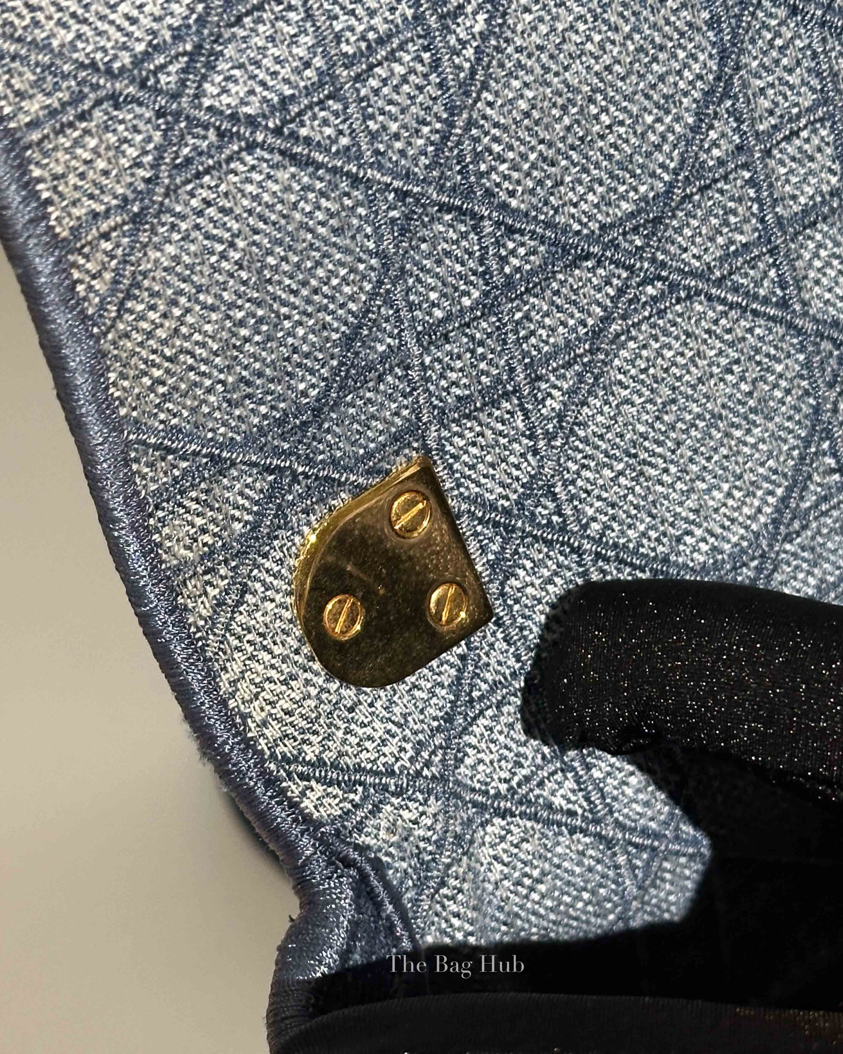 Dior Blue Denim Cannage Caro Small Bag