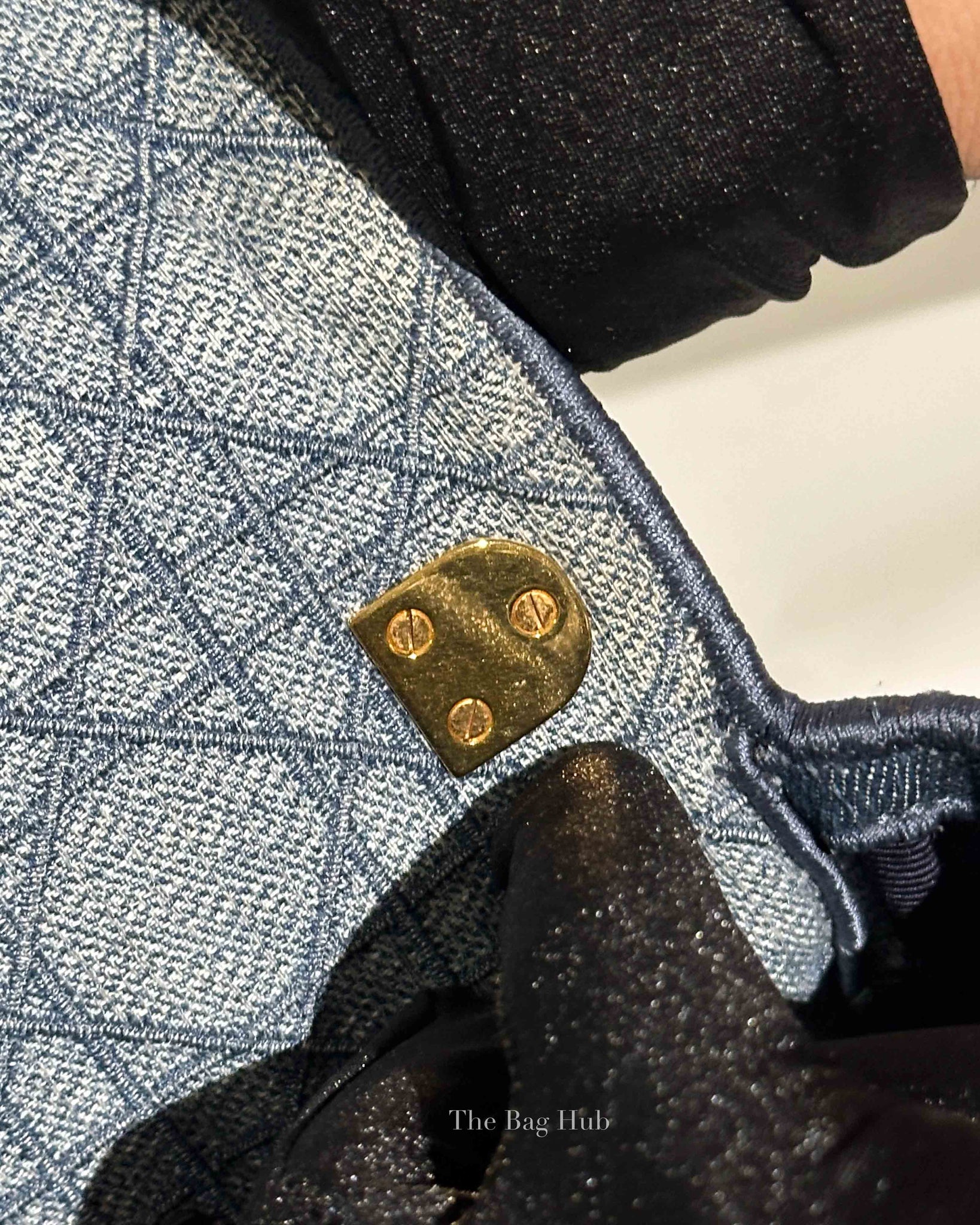 Dior Blue Denim Cannage Caro Small Bag