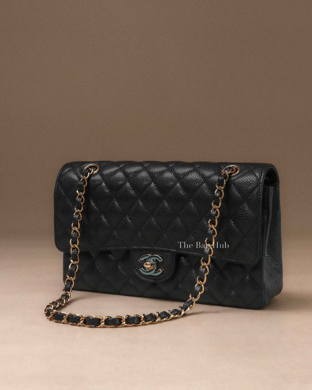 Chanel Black Caviar Quilted Double Flap Medium Bag GHW
