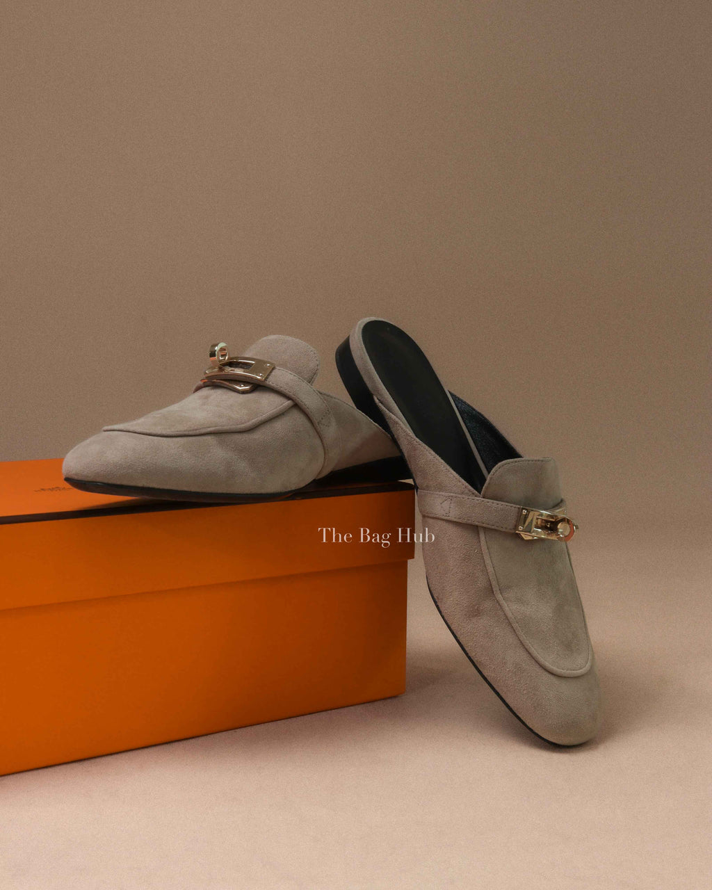 Hermes Beige Sable Suede Goatskin Oz Mules Size 36.5