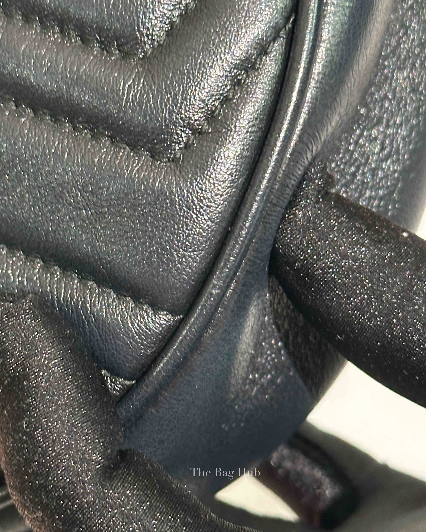 Gucci Black Leather GG Marmont Round Mini Crossbody Bag