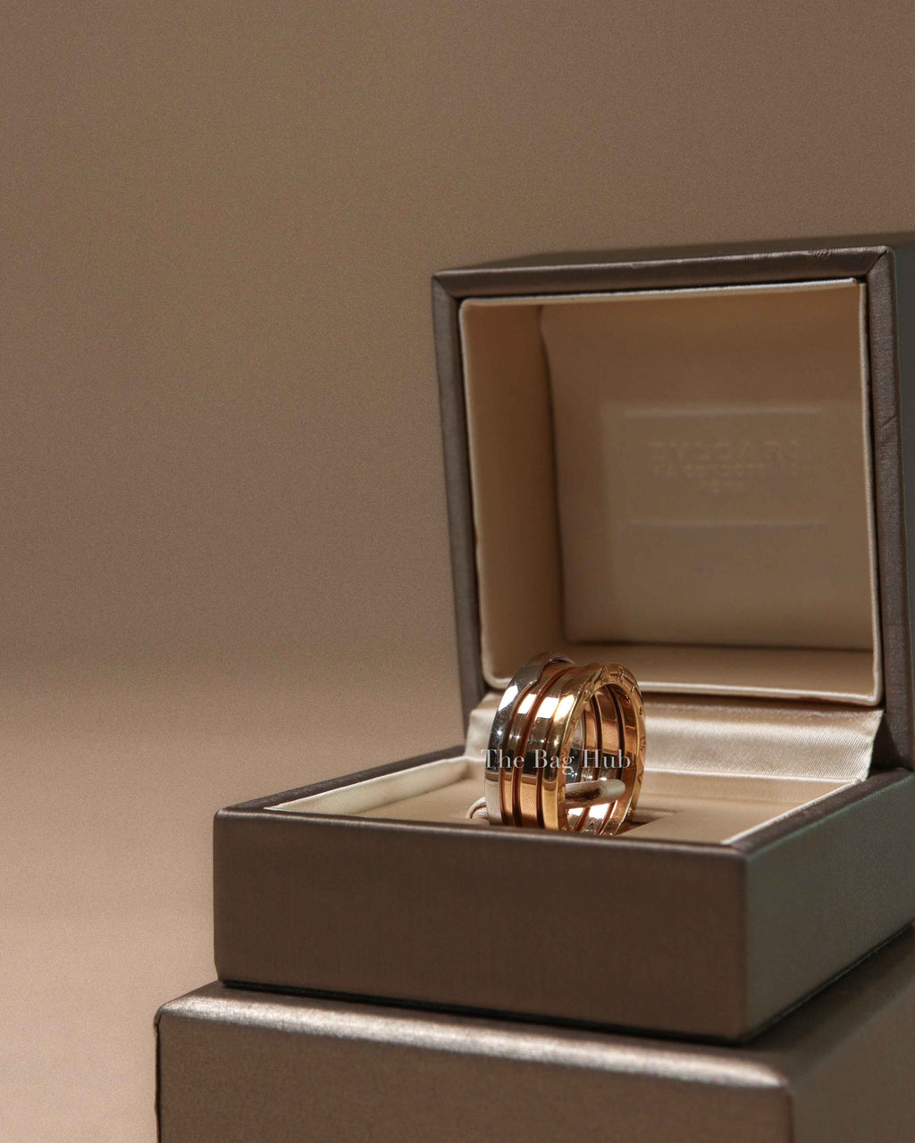 Bvlgari 18K Rose, White, and Yellow Gold B.zero1 Three-Band Ring Size 58