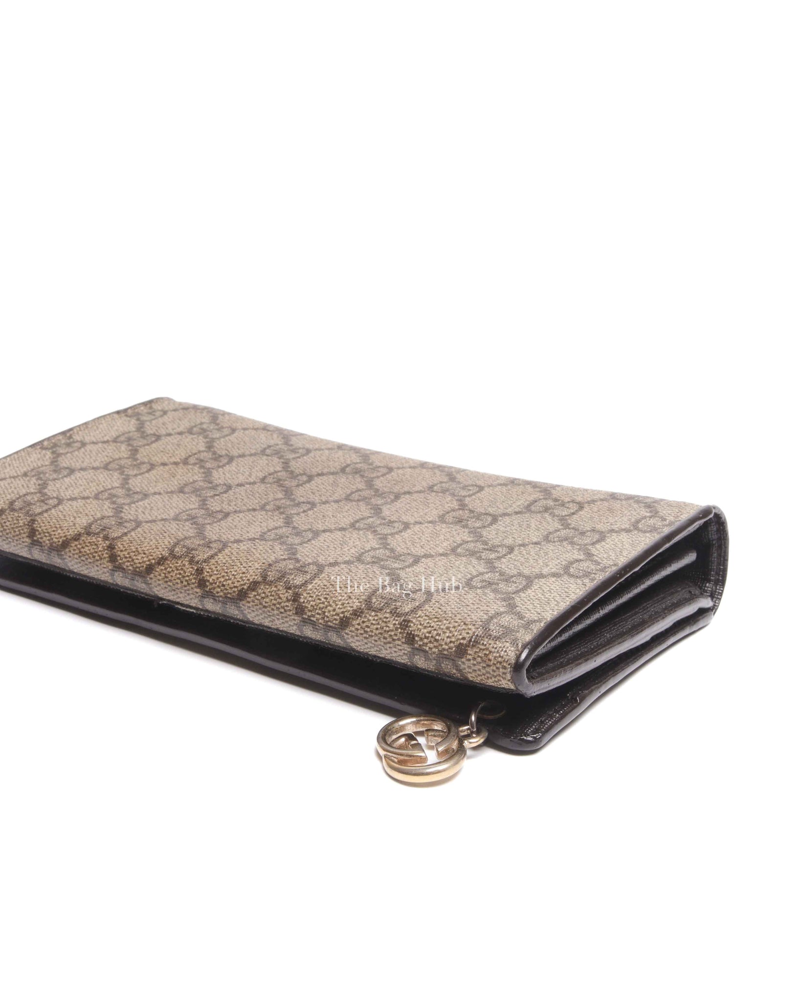 Gucci Beige/Ebony Canvas Interlocking G Charm Bi-Fold Wallet